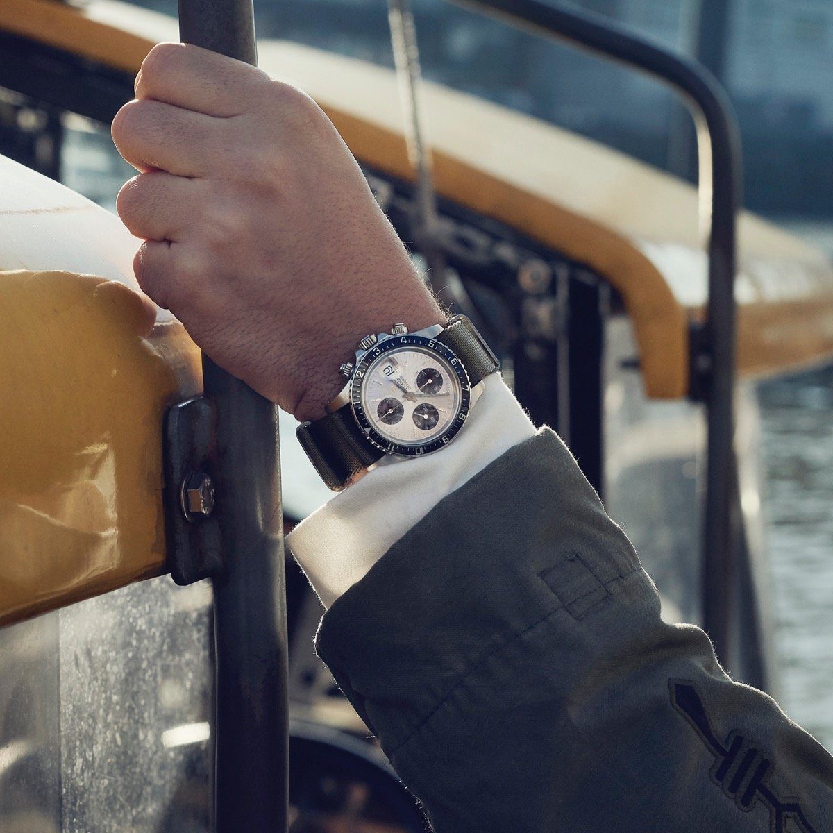 Deluxe Nylon Single Pass Watch Strap Olive Drab Green