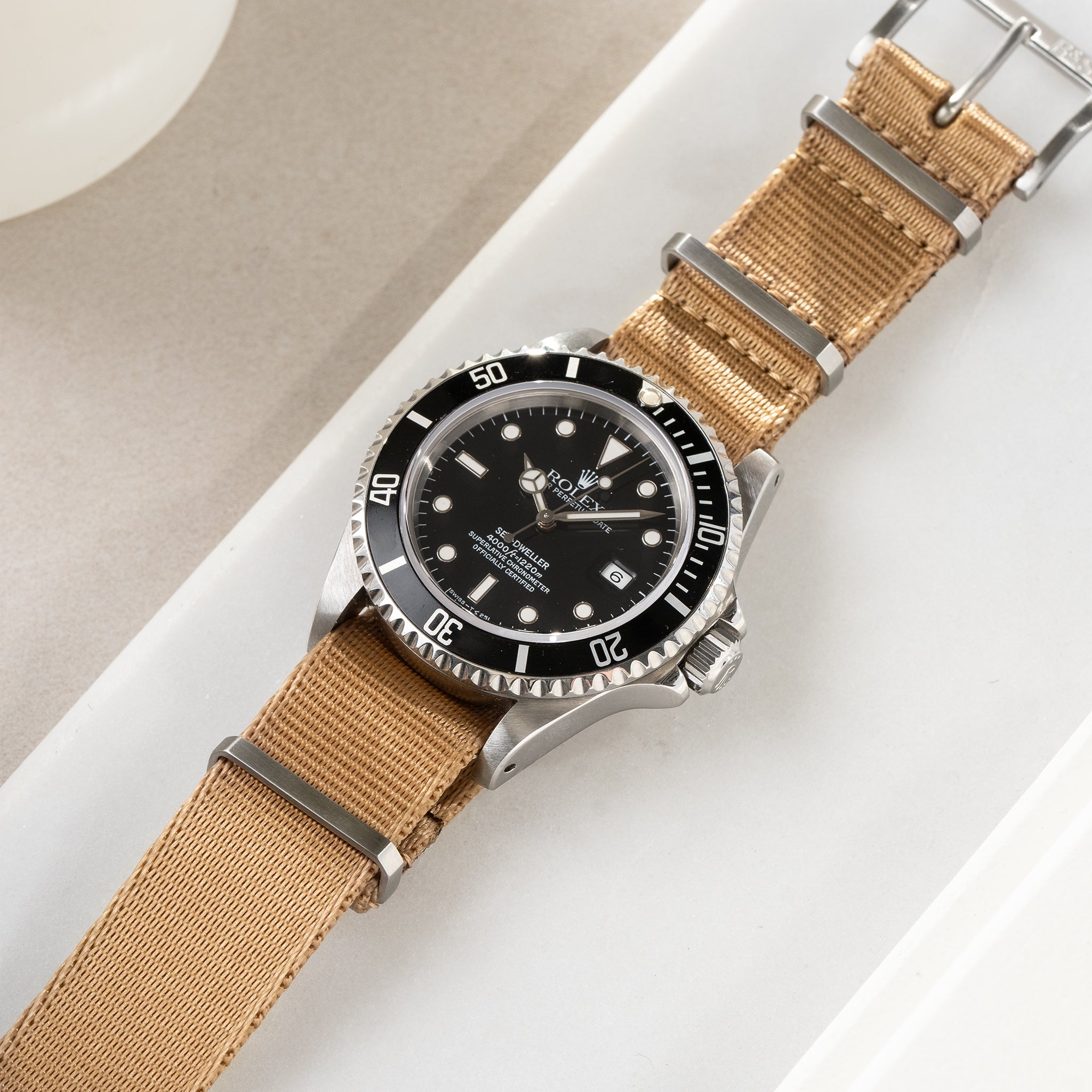 Strap for Rolex Seadweller - Nylon Single Pass Coyote Brown