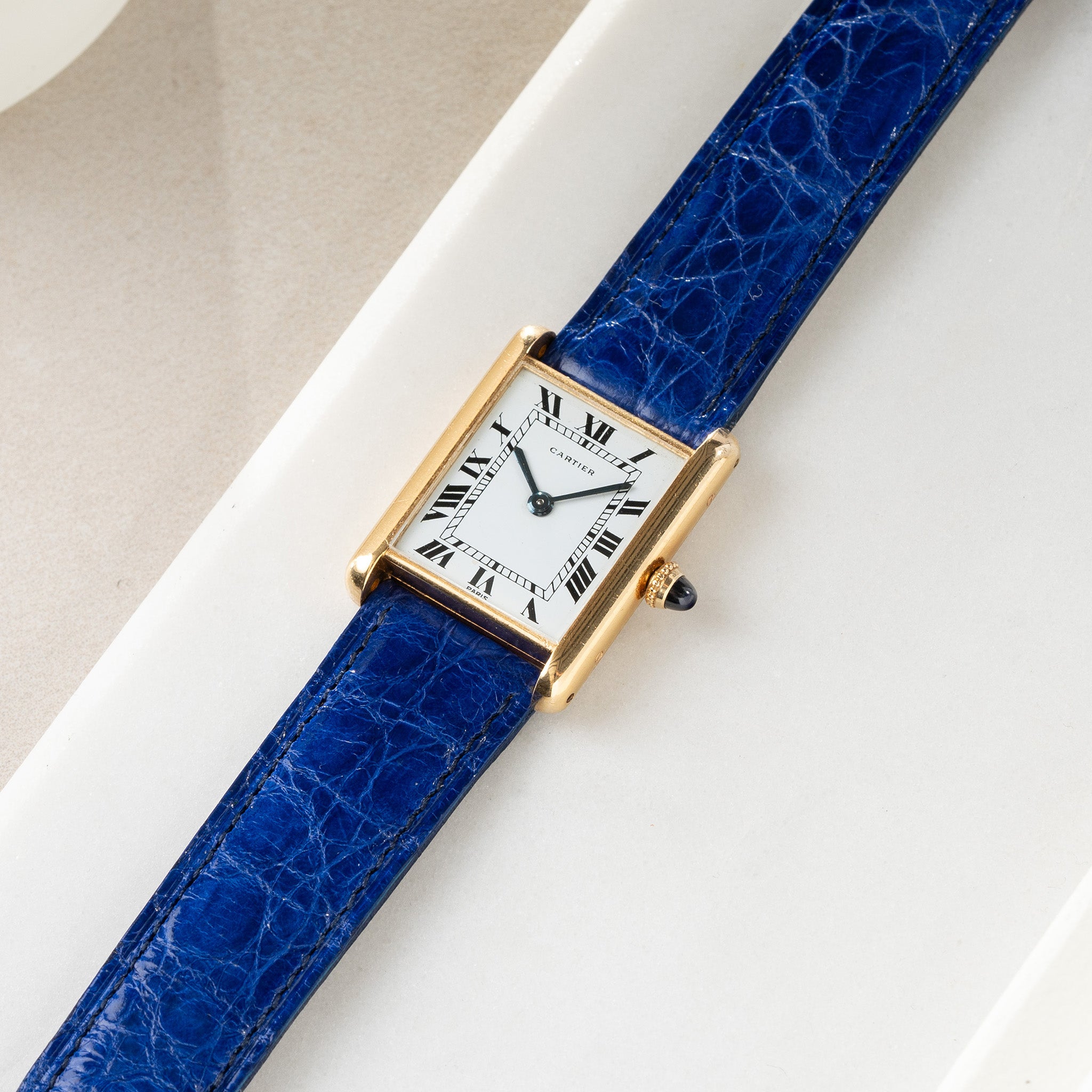 Strap for Cartier 17.5 mm - The Azur Blue Alligator Watch Strap