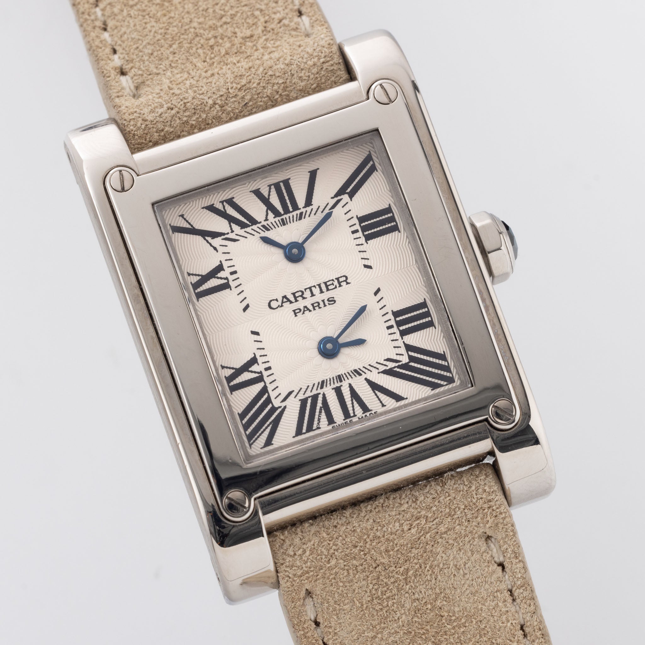 Cartier Tank à Vis Dual Time CPCP 2552