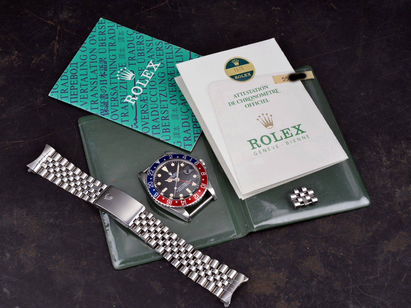 CURATED ROLEX 1675 GMT MAXI DIAL WITH PAPERS