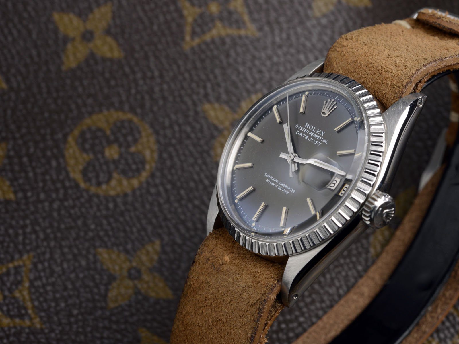 CURATED ROLEX DATEJUST 1600 SHADES OF GREY AND BROWN