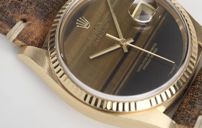 Rolex 16018 Datejust Tiger Eye 18K Yellow Gold