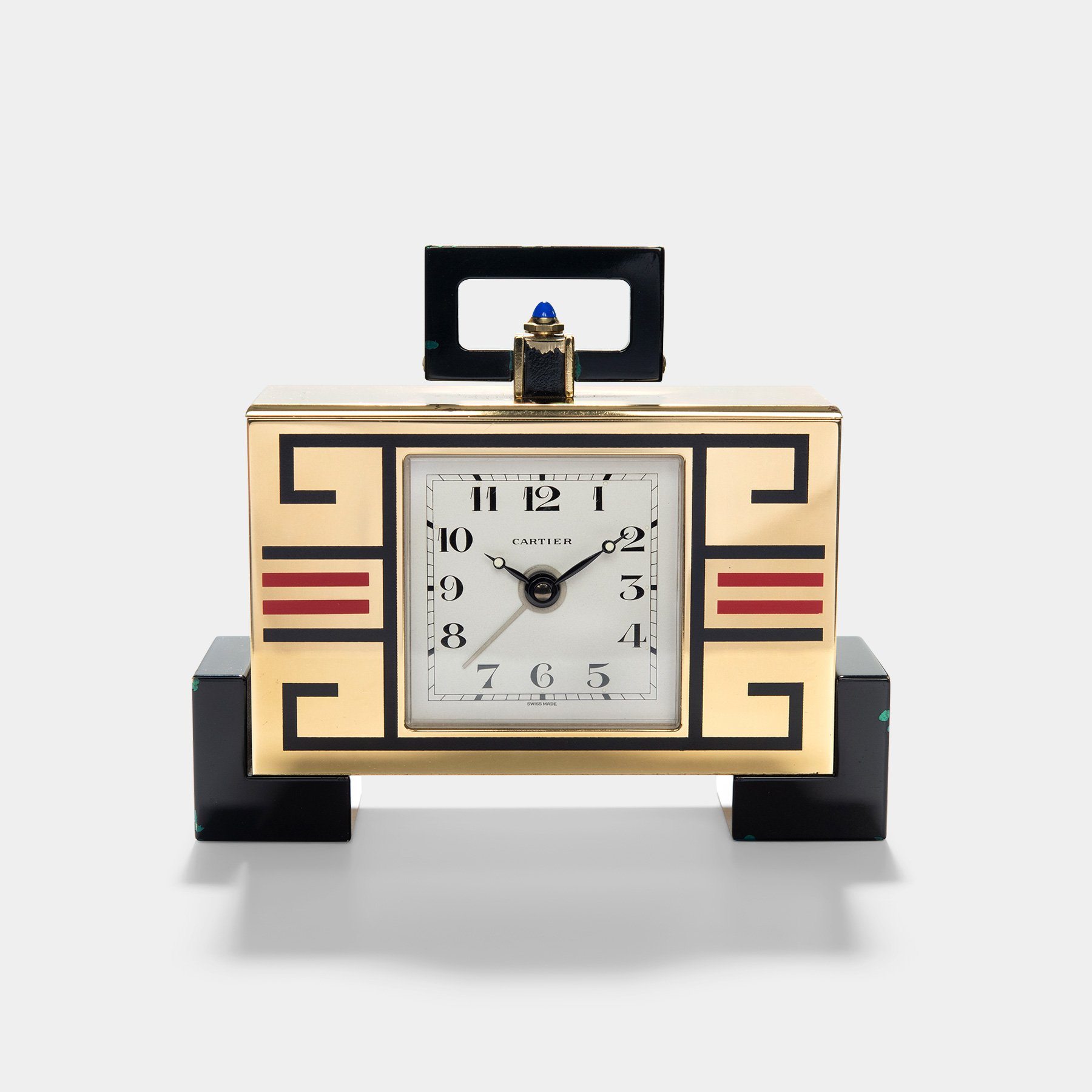 Cartier Art Deco Style Alarm Desk Clock 