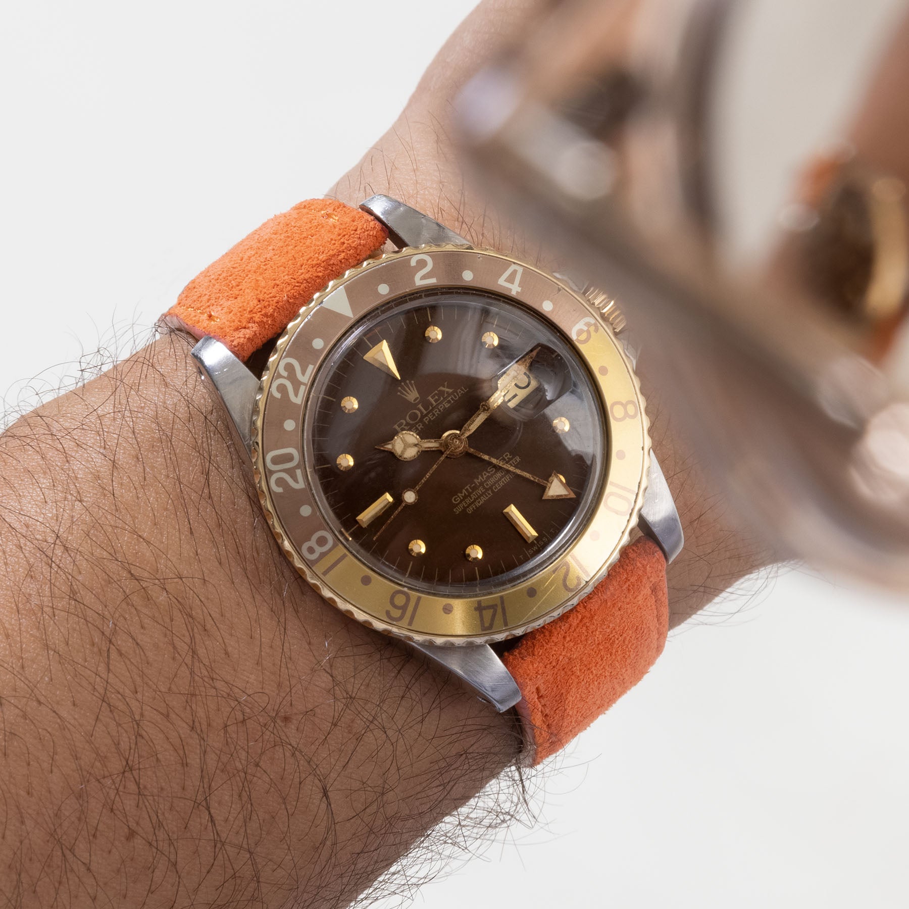 Peach Suede Leather Watch Strap