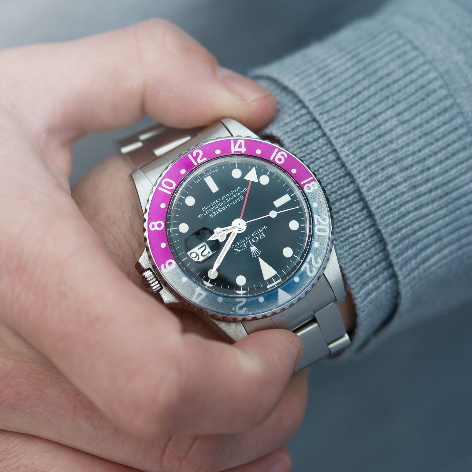 Rolex 1675 GMT Master Mk5 Maxi Dial Pink Lady