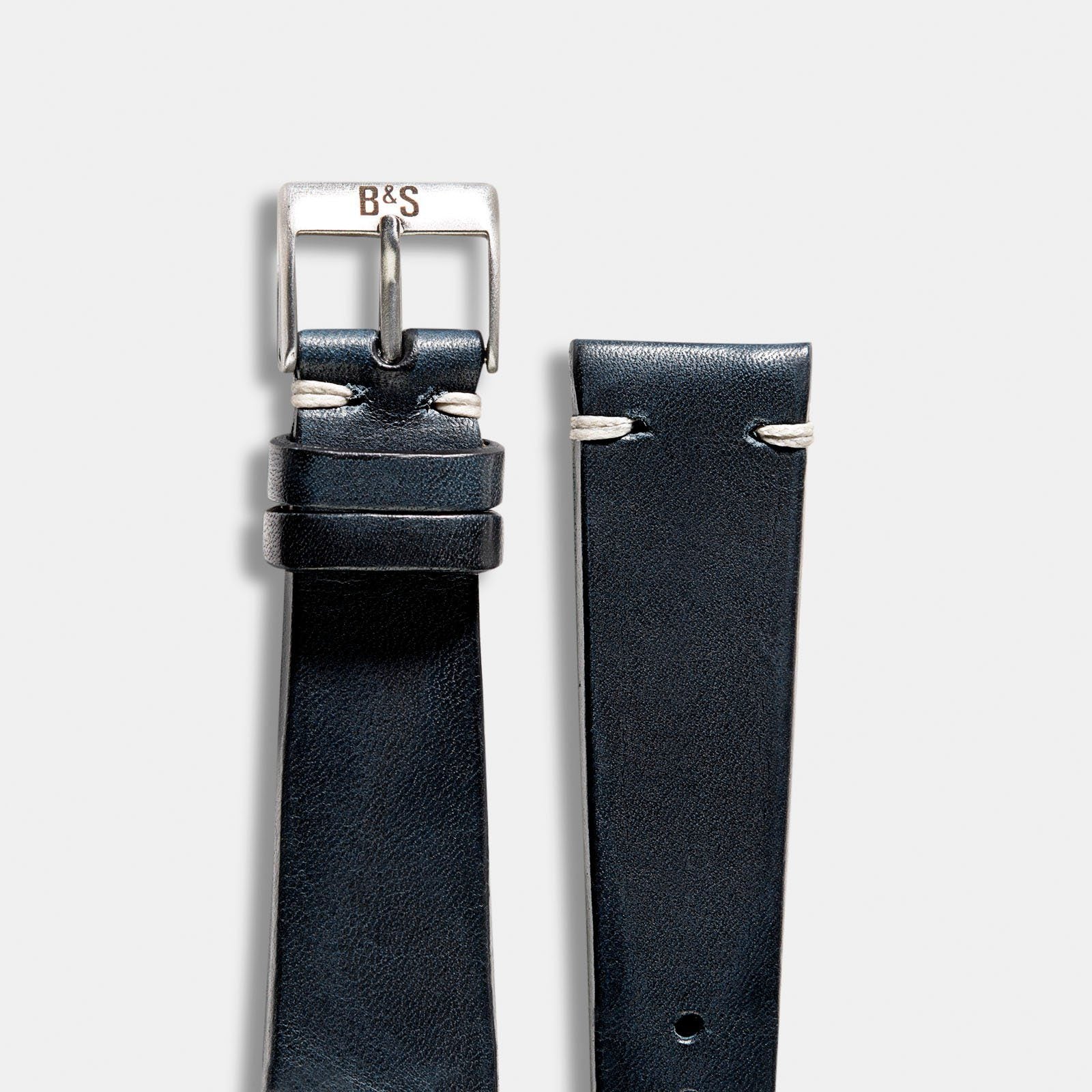Blue Ink Leather Watch Strap