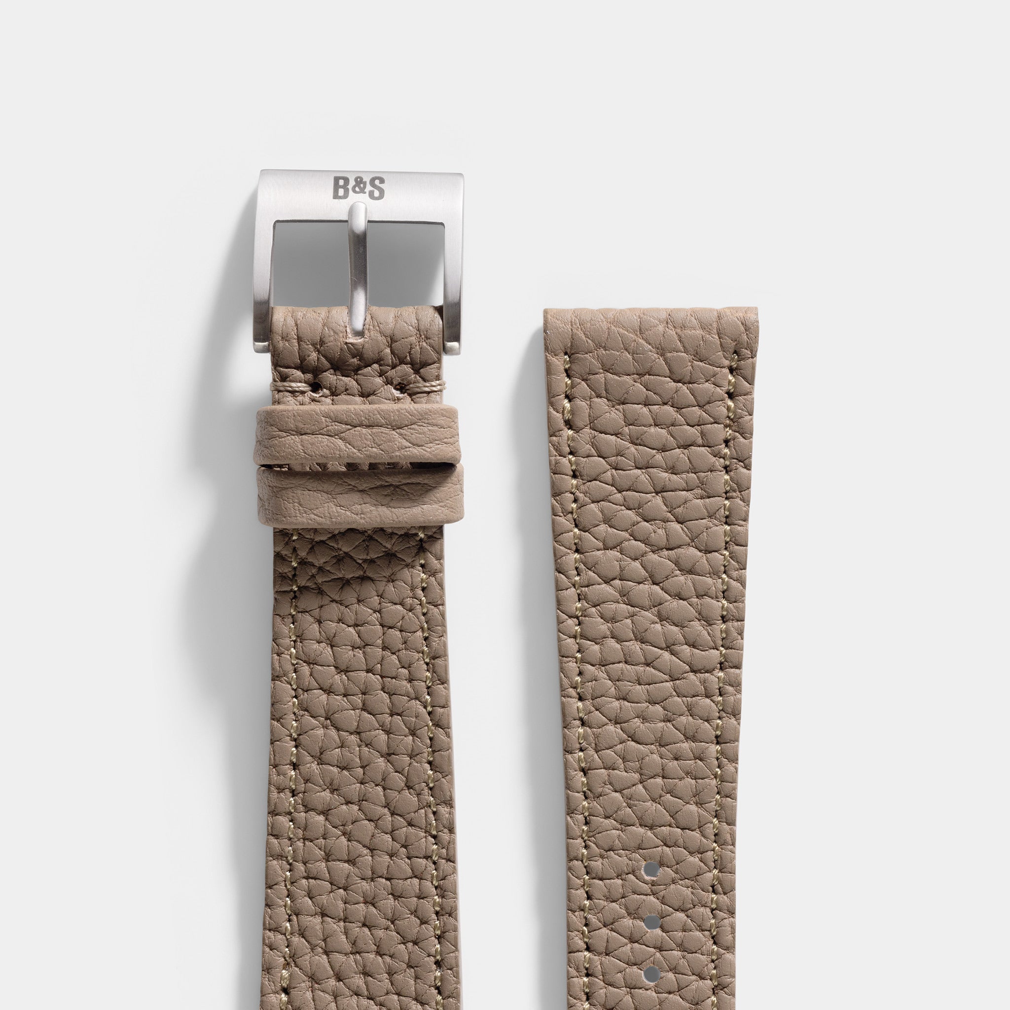 Togo Taupe Grey Tonal Leather Watch Strap