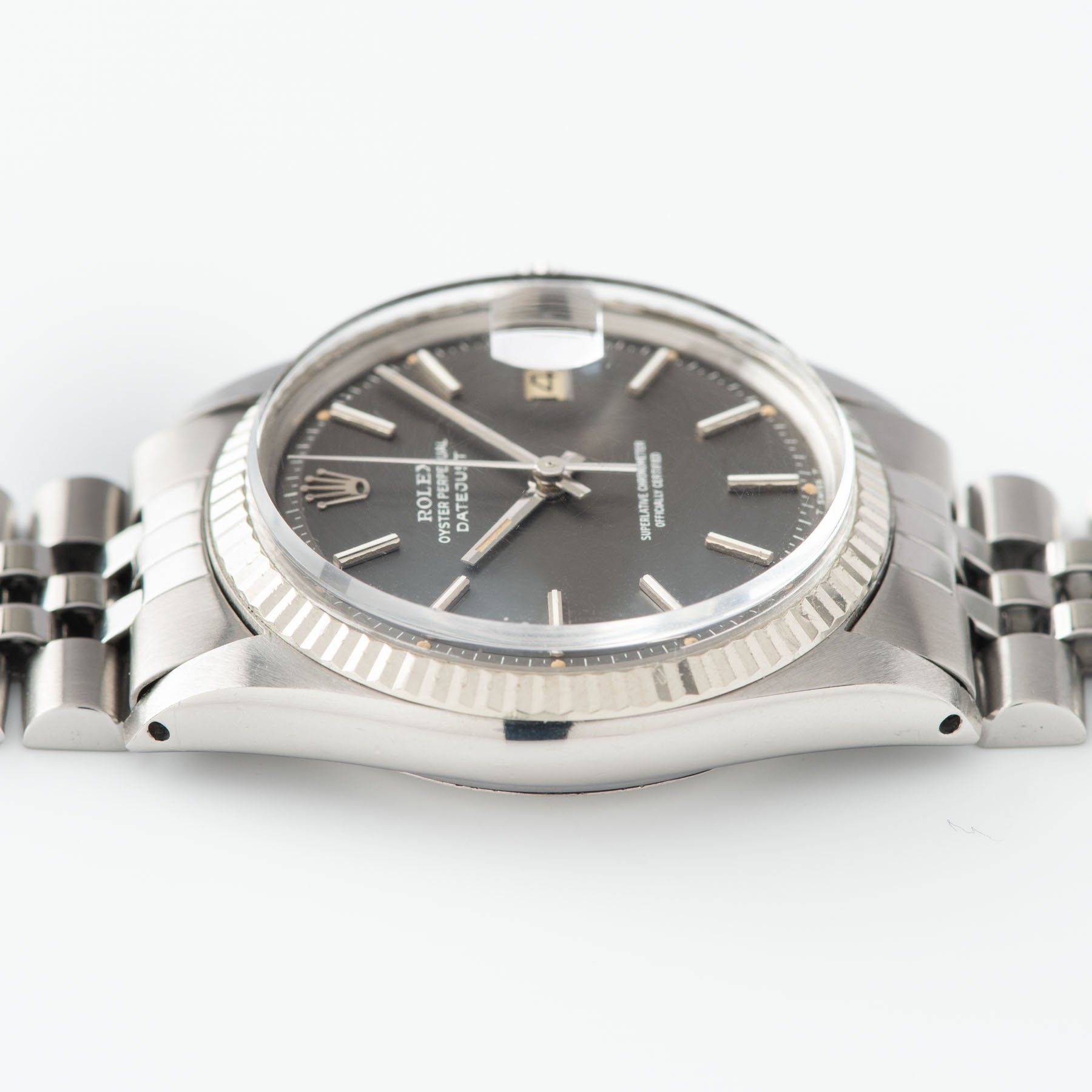 Rolex Datejust 1601 Grey Pie Pan Dial 