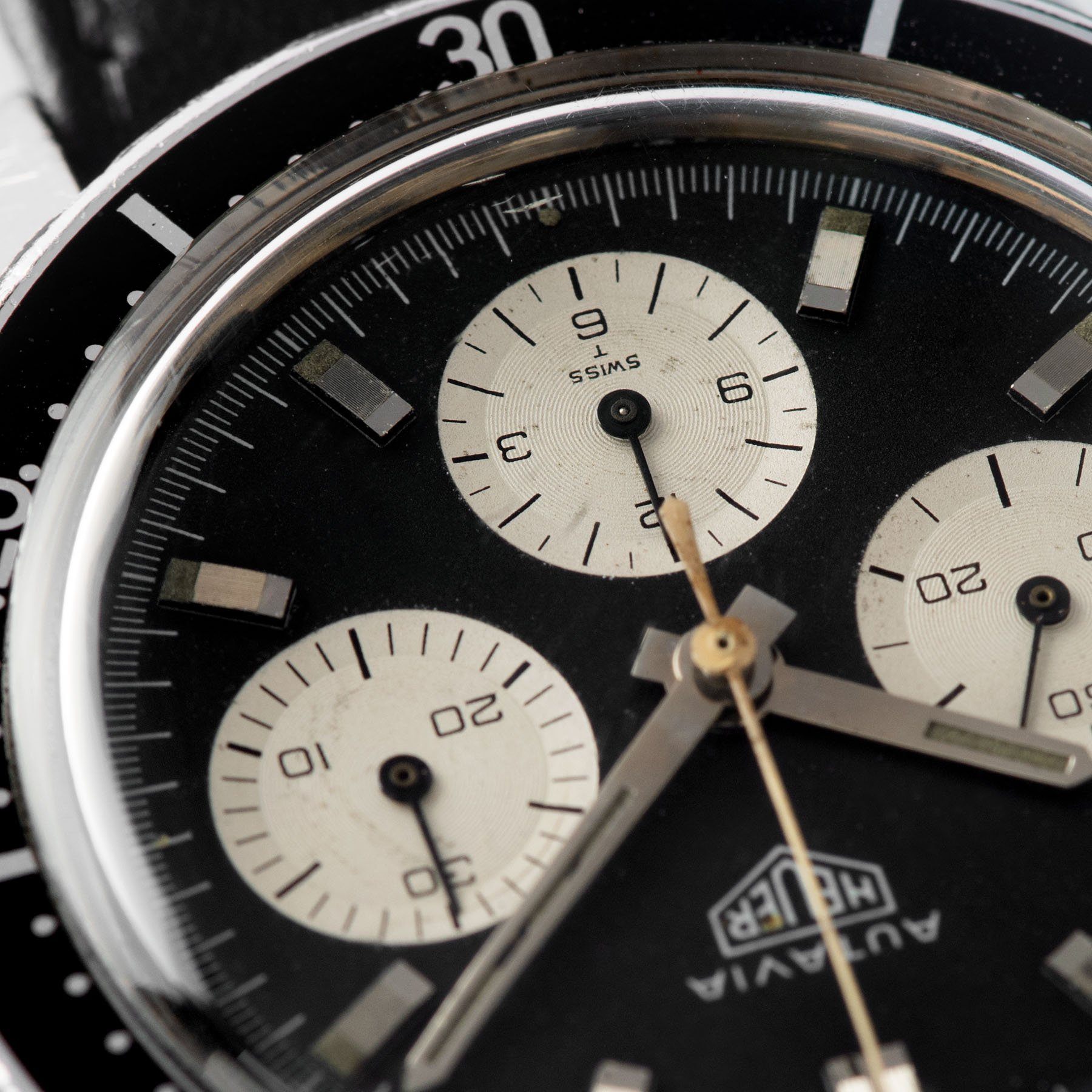 Heuer Autavia 2446 Reverse Panda three register Dial