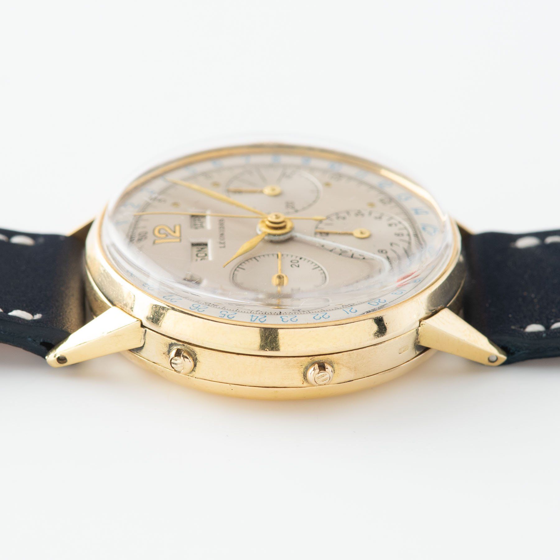 Leonidas Triple Calendar Yellow Gold Dress Watch 