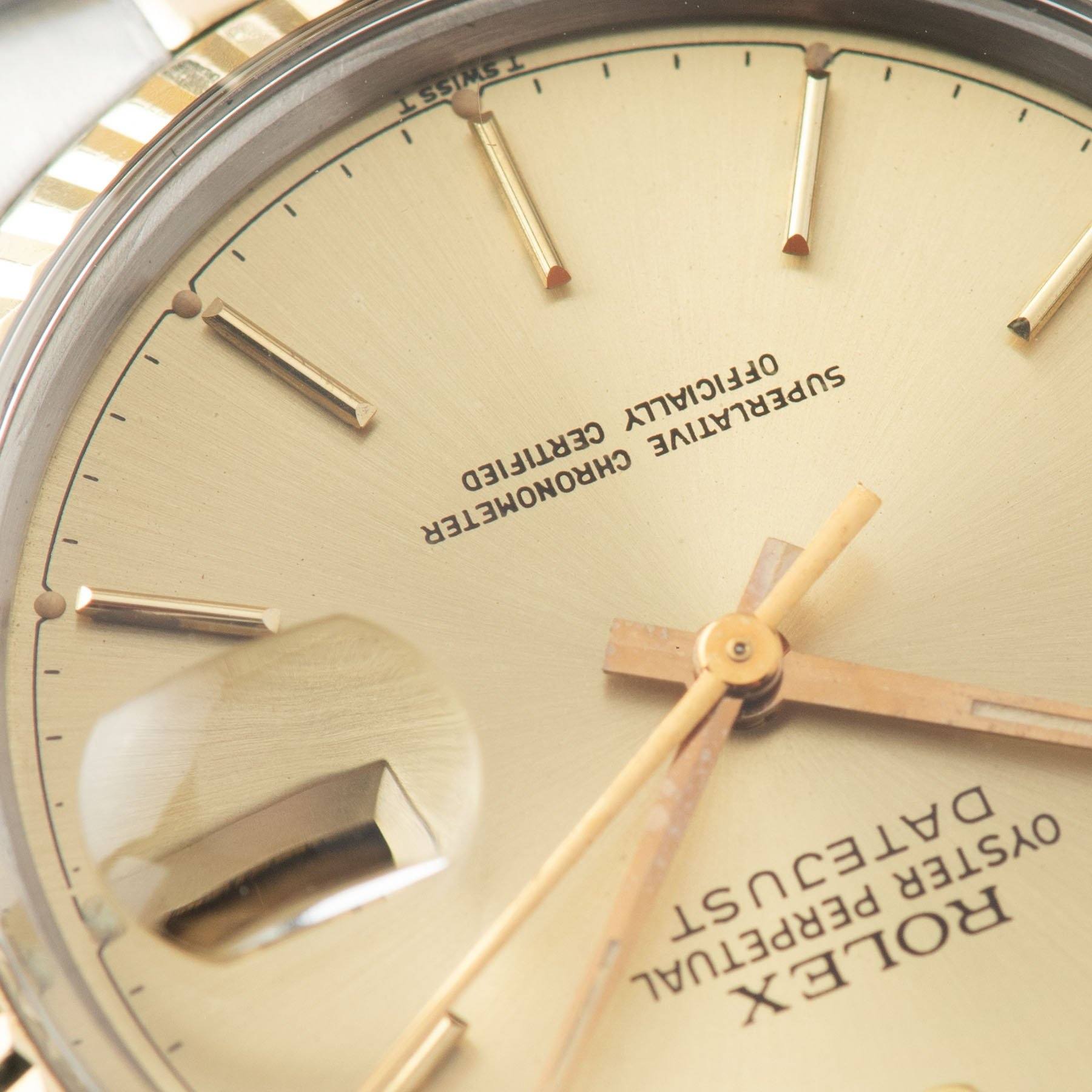 Rolex Datejust Steel and Gold 16013 Champagne Dial