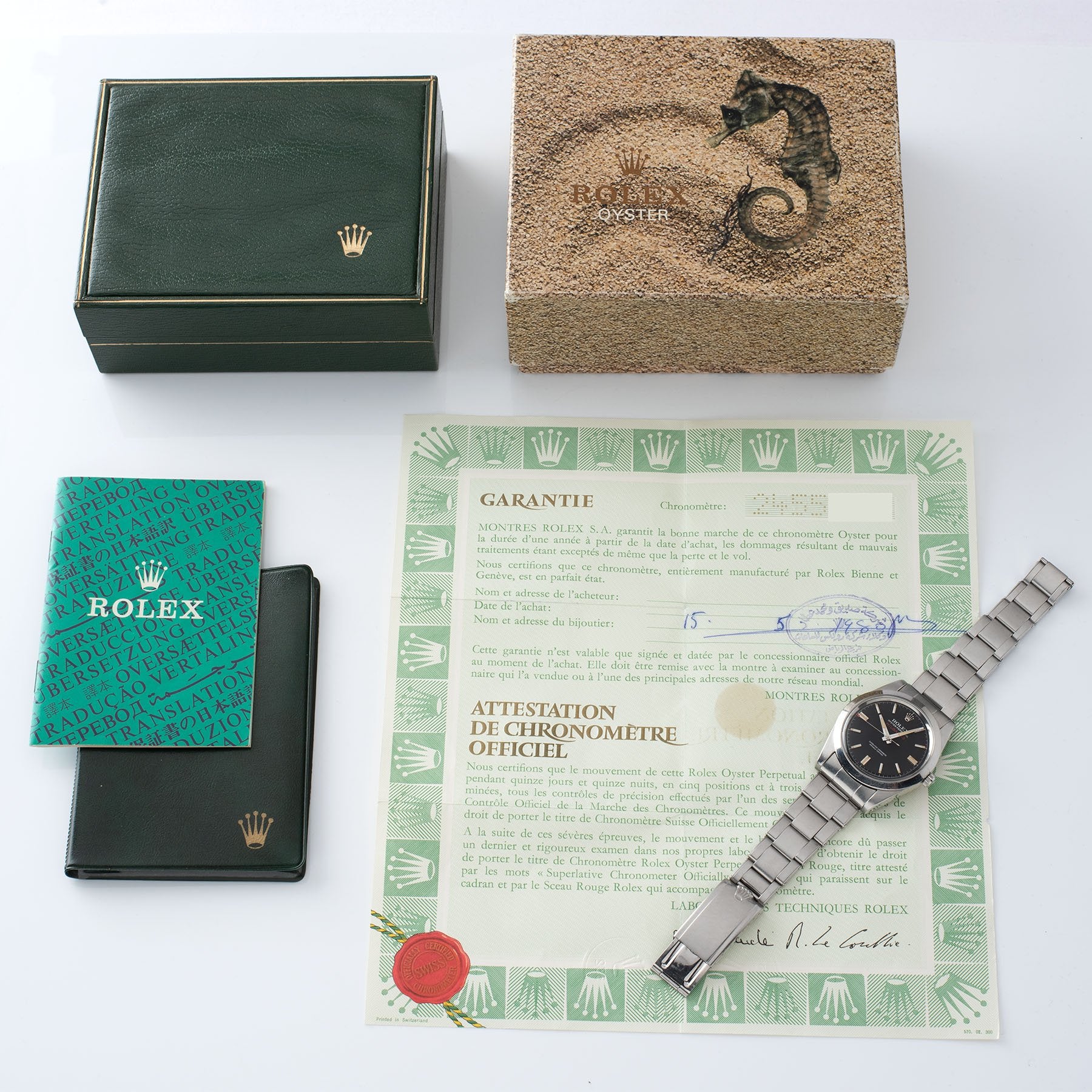 Rolex Milgauss 1019 Black Dial Square Lume Box and Papers