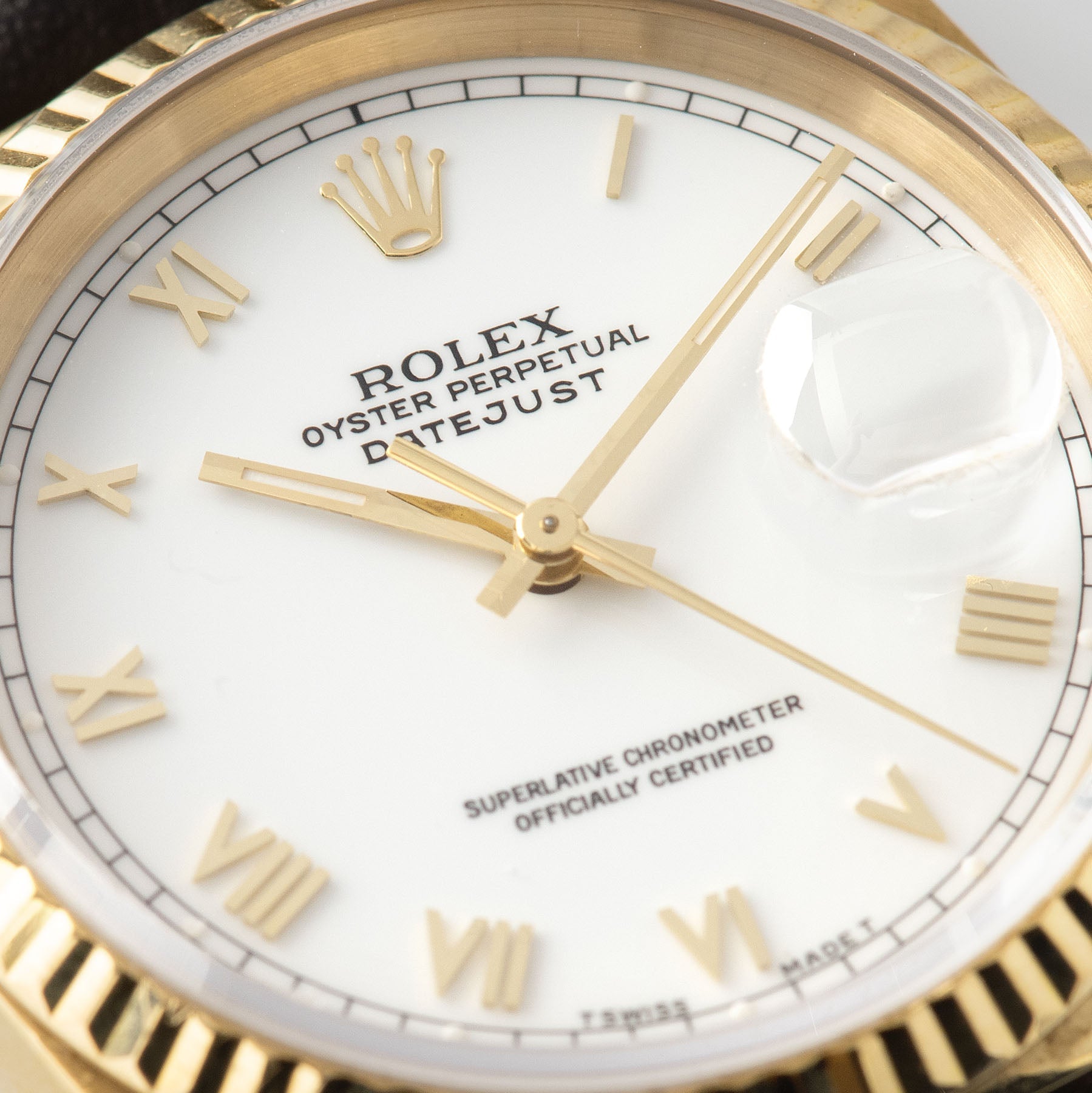 Rolex Datejust Yellow Gold White Dial 16238