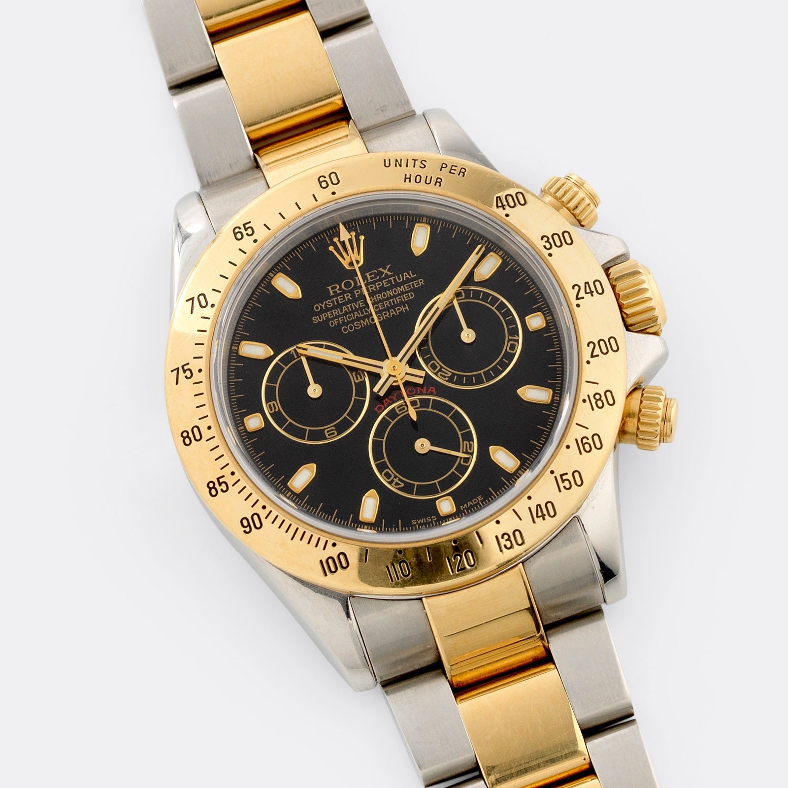 Rolex Daytona Steel and Gold 116523 Black Dial Box and Papers