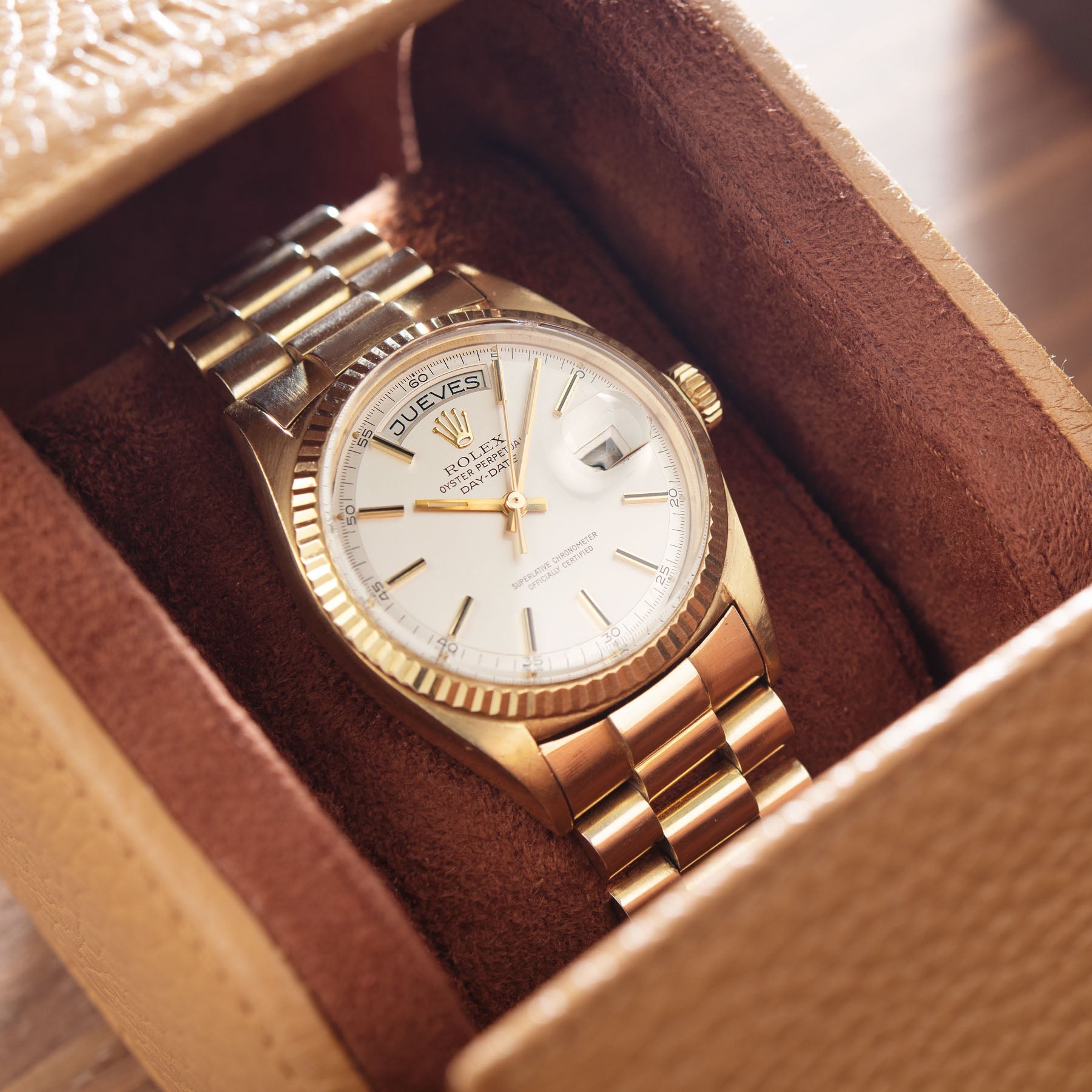 Rolex Day Date Yellow Gold 1803 Matte Silver Dial