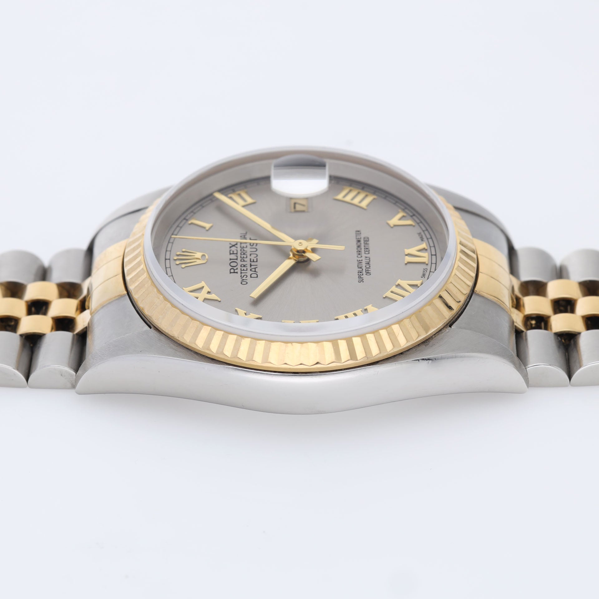 Rolex Datejust 16233 Steel and Gold with Slate Grey Dial