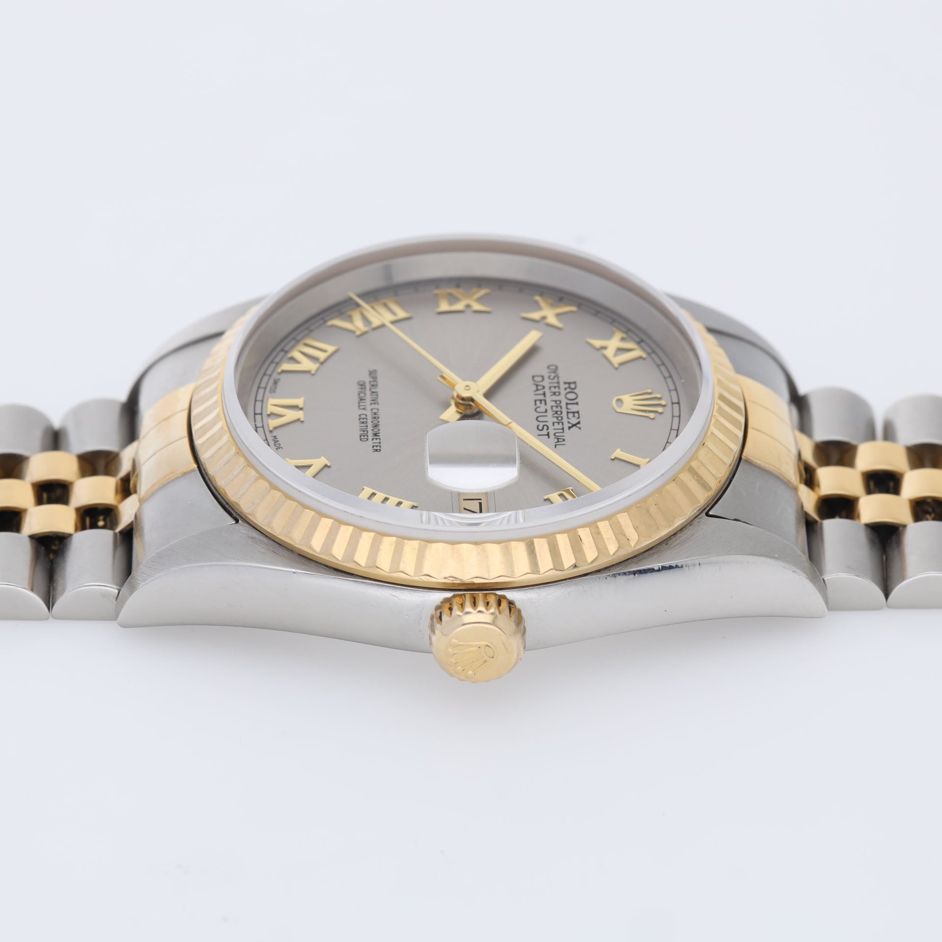 Rolex Datejust 16233 Steel and Gold with Slate Grey Dial