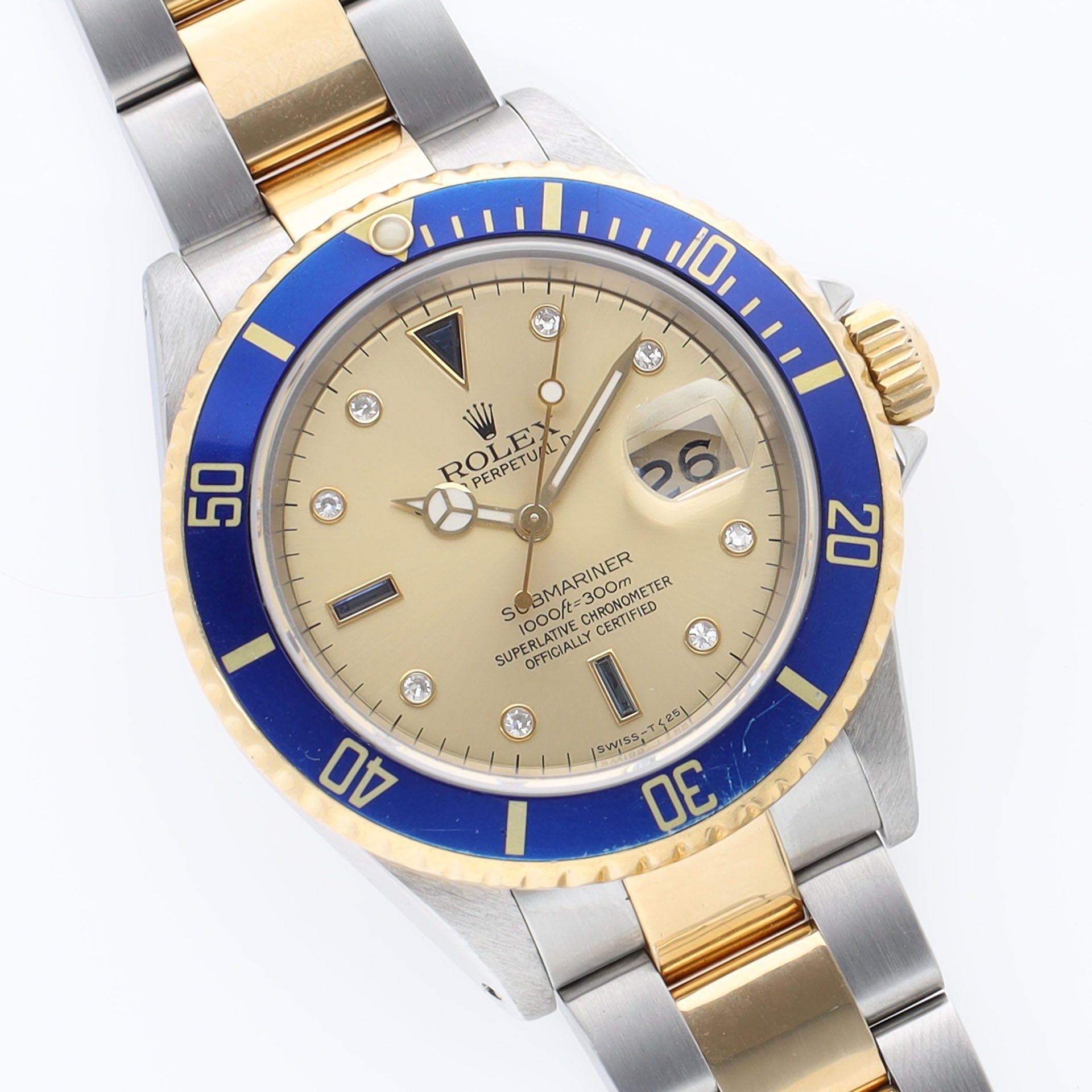 Rolex Submariner Date 16613 Blue Bezel Sultan Dial