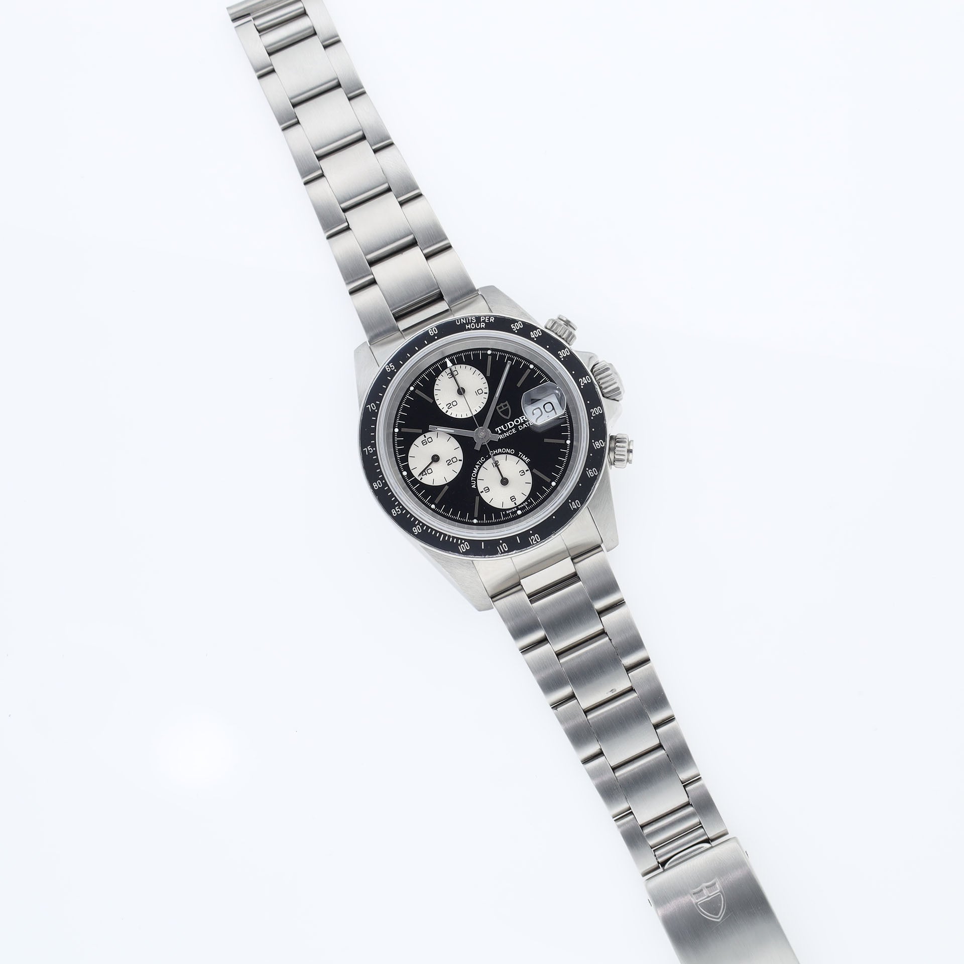 Tudor Prince Date Chronograph 79260 Small Block Black Dial