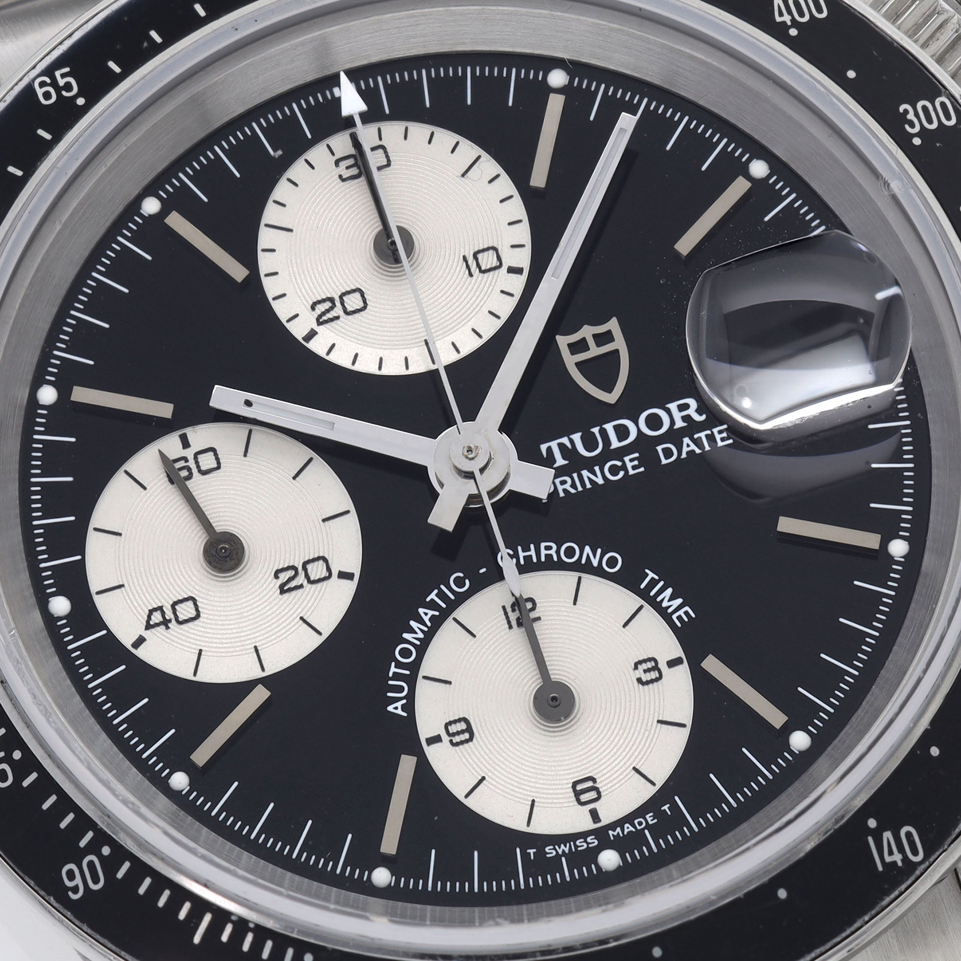 Tudor Prince Date Chronograph 79260 Small Block Black Dial