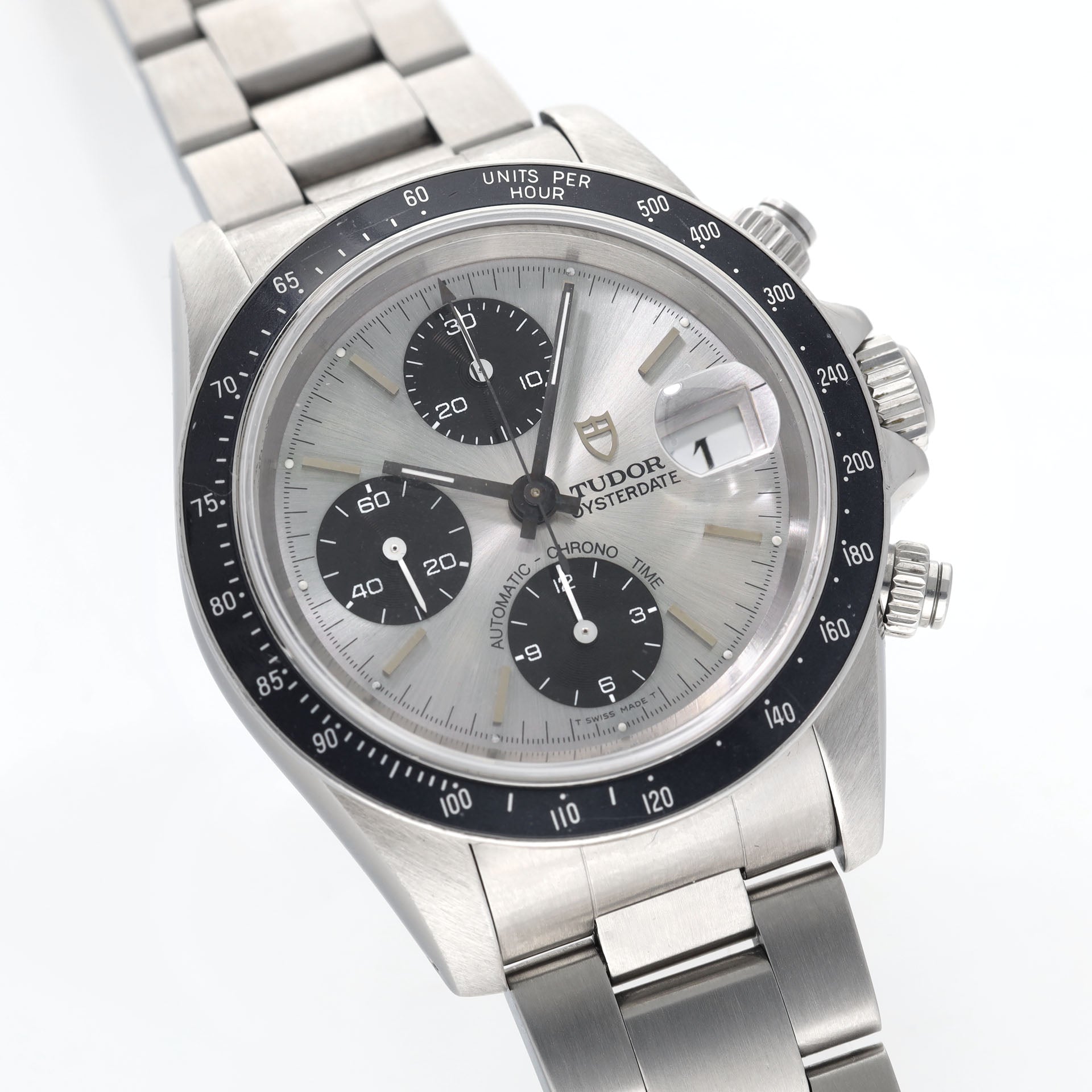 Tudor Prince Date Chronograph 79260 Small Block Silver Dial