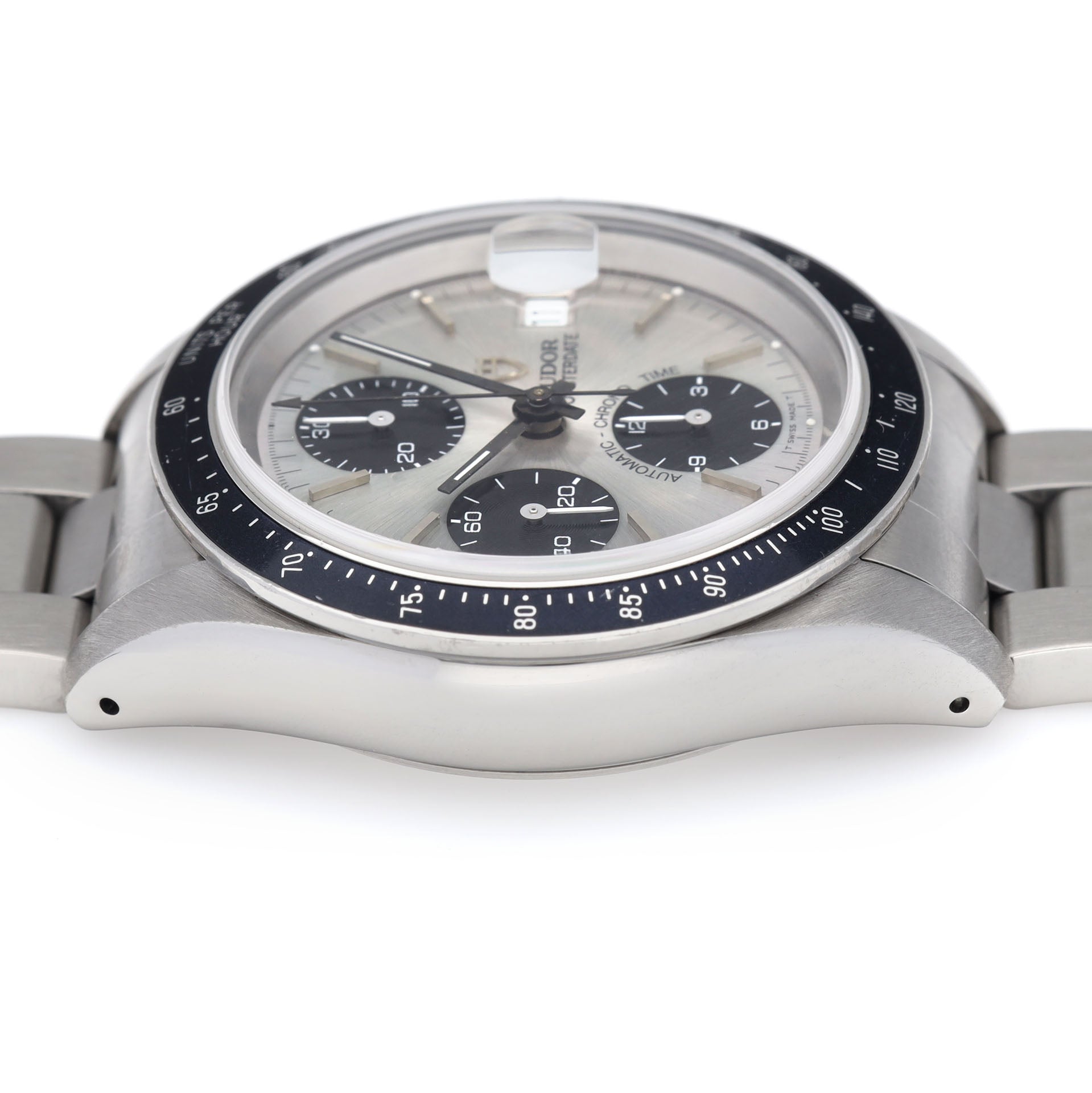 Tudor Prince Date Chronograph 79260 Small Block Silver Dial