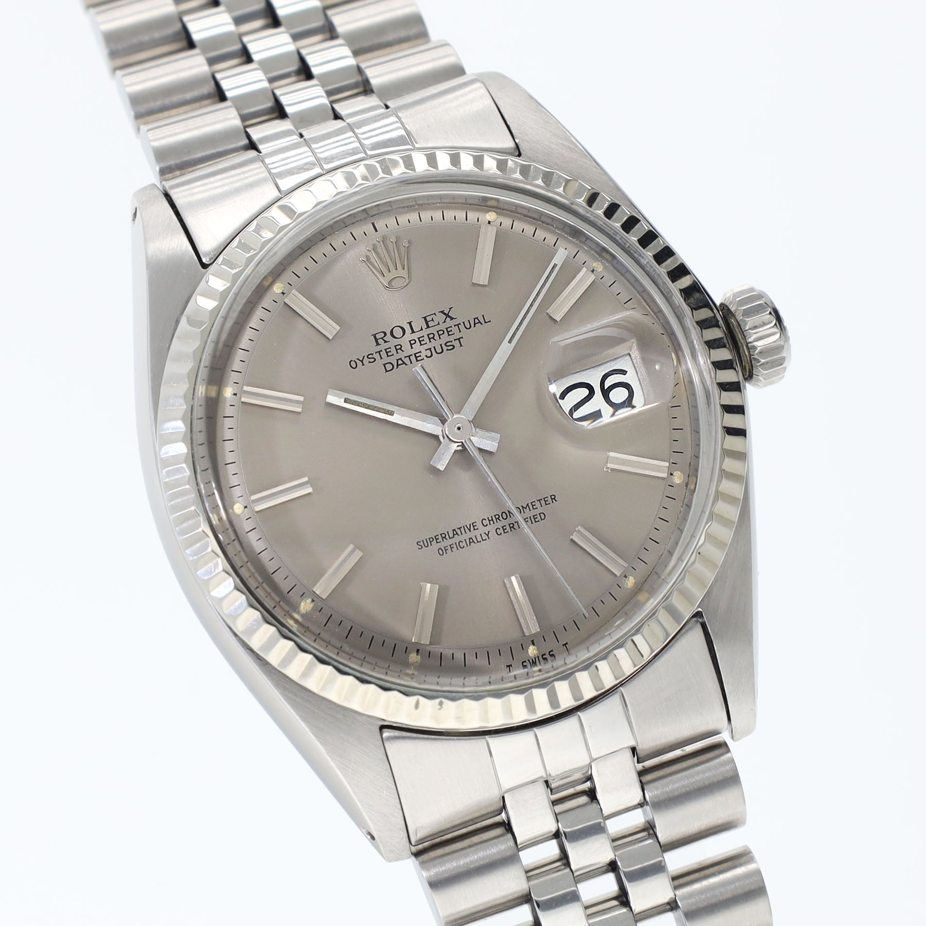 ROLEX DATEJUST 1601 PALE GREY DIAL