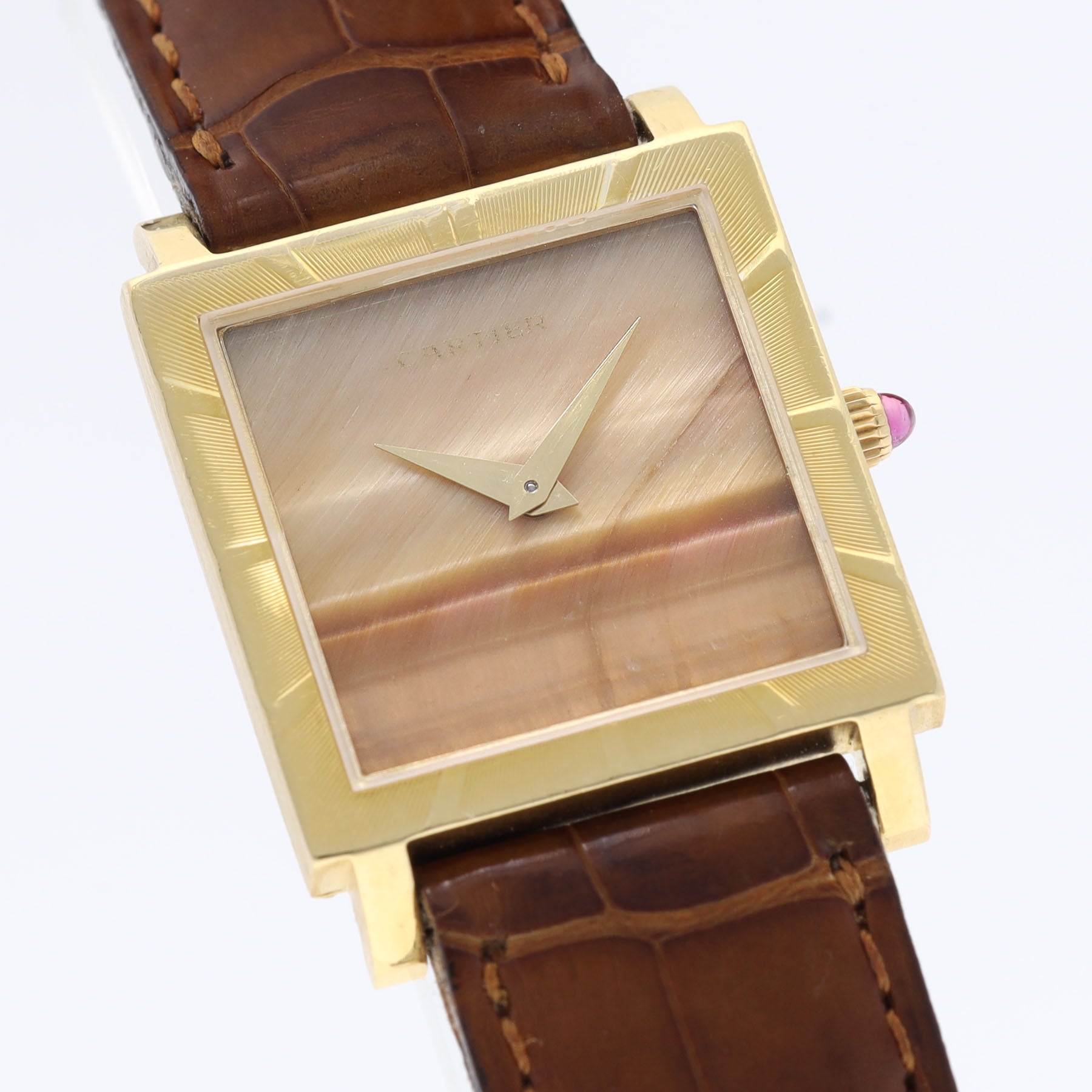 Cartier by Piaget 9603 Yellow Gold Dress Watch Honey Onyx Dial