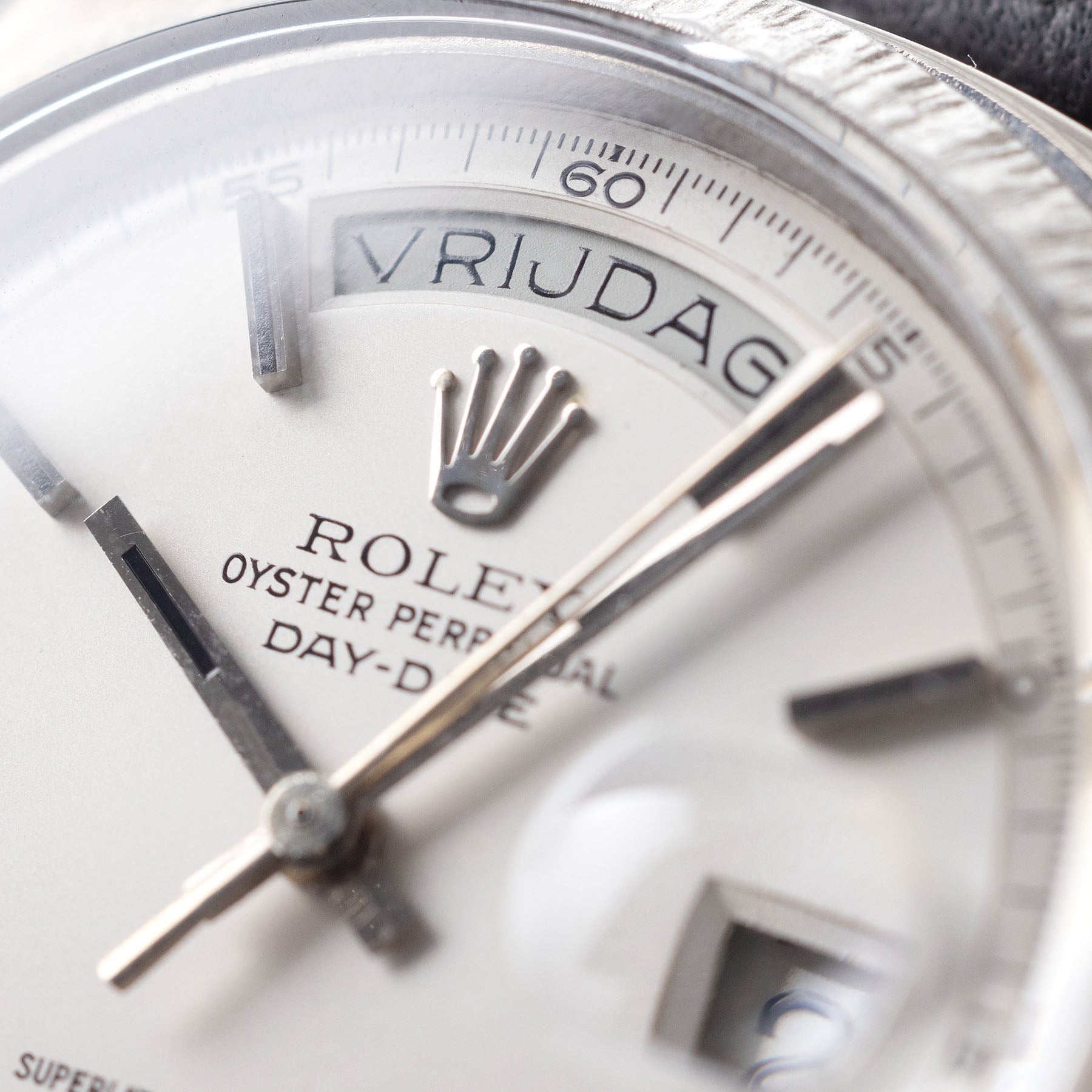 Rolex Day-date 1807 white gold Bark finish Dutch Day Disc