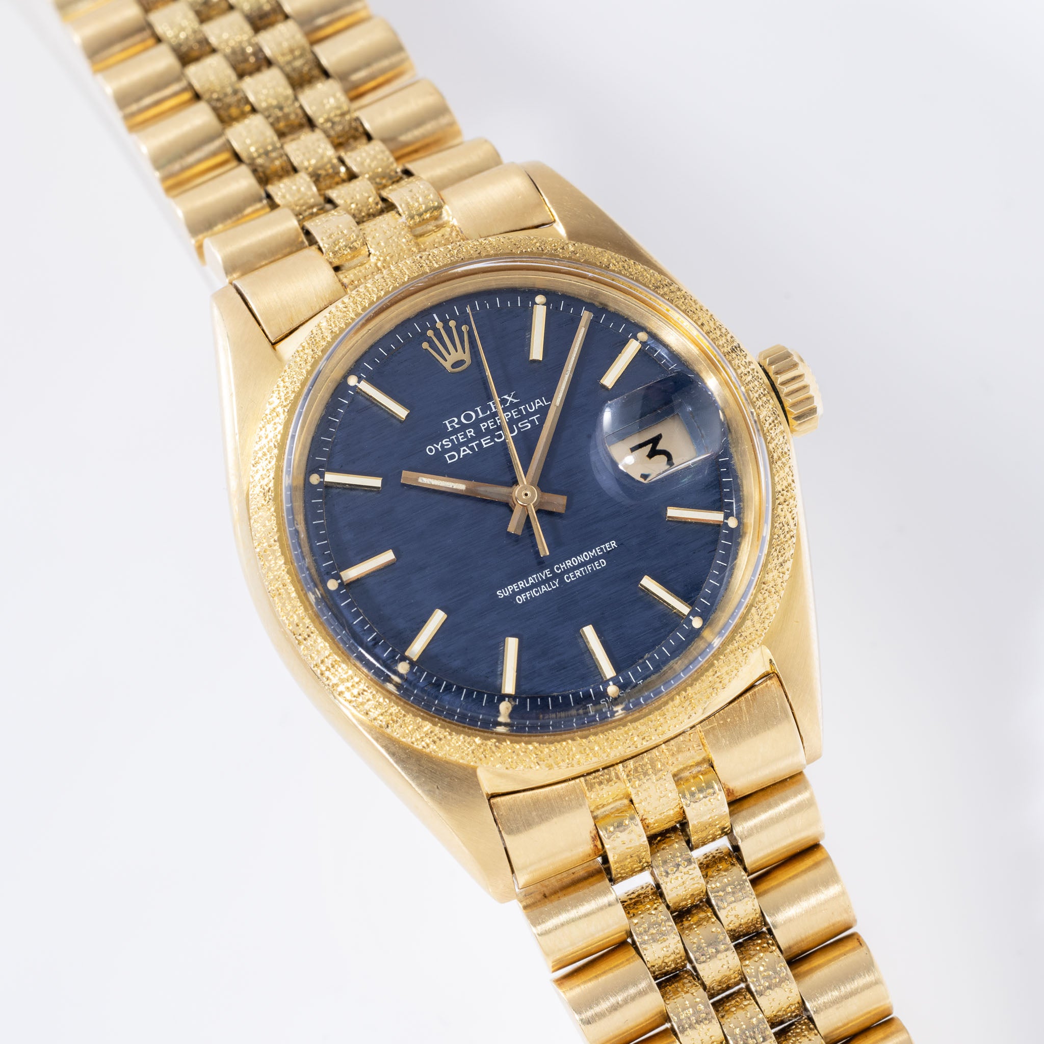 Rolex Datejust Yellow Gold Ref 1611 Morellis Shantung Dial