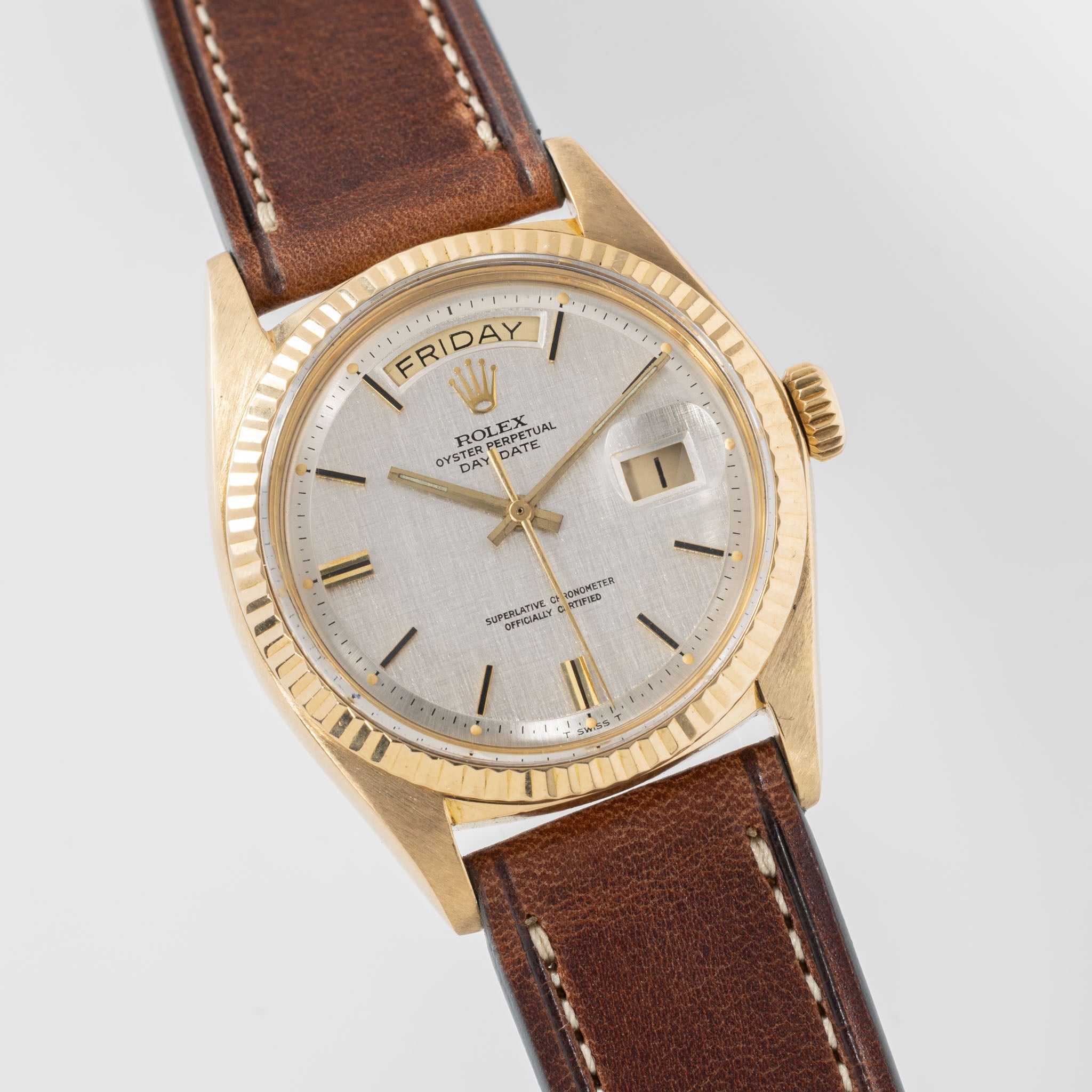 Rolex Day-Date Yellow Gold Linen Dial Ref 1803