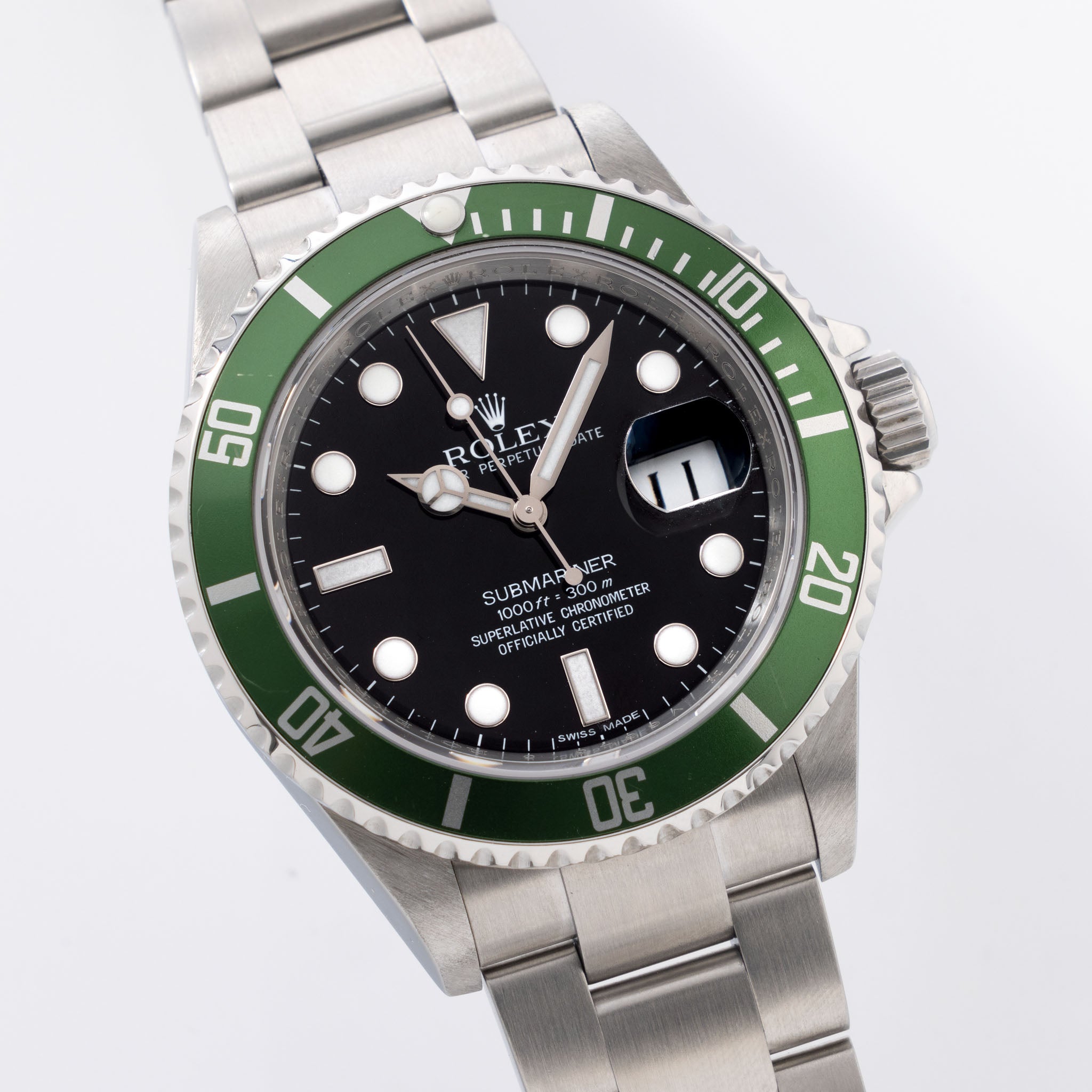 Rolex Submariner Date Green Bezel Box and Papers Ref 16610LV 