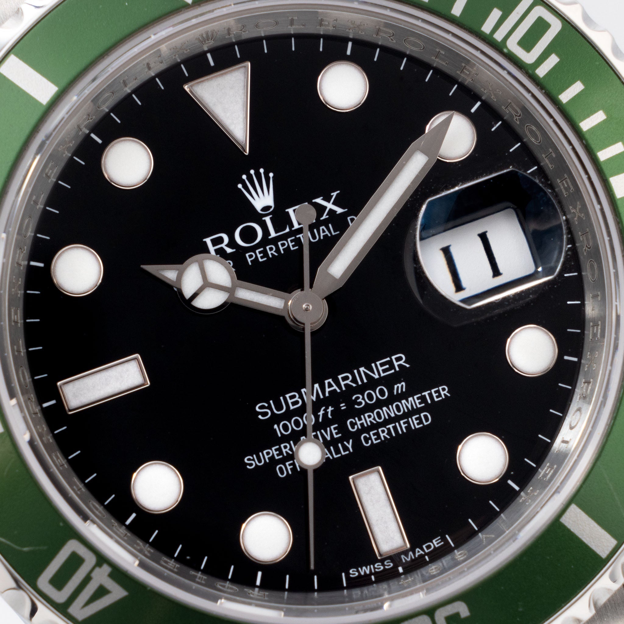 Rolex Submariner Date Green Bezel Box and Papers Ref 16610LV 