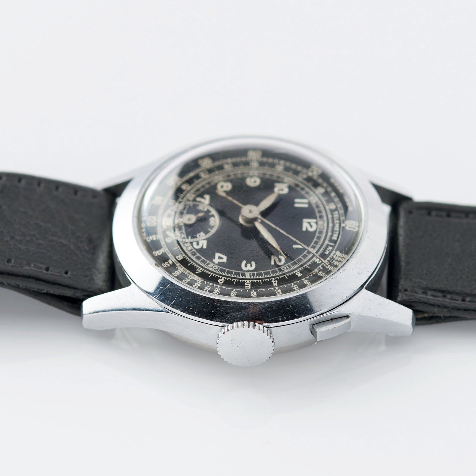 Black Dial Telemeter Chronograph Watch 1940s