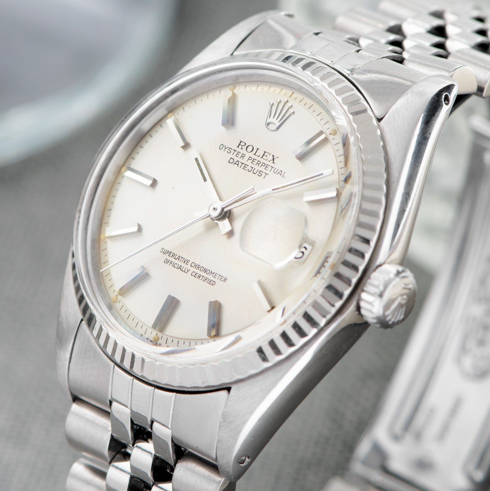 Rolex Datejust 1601 Silver Soleil Dial 