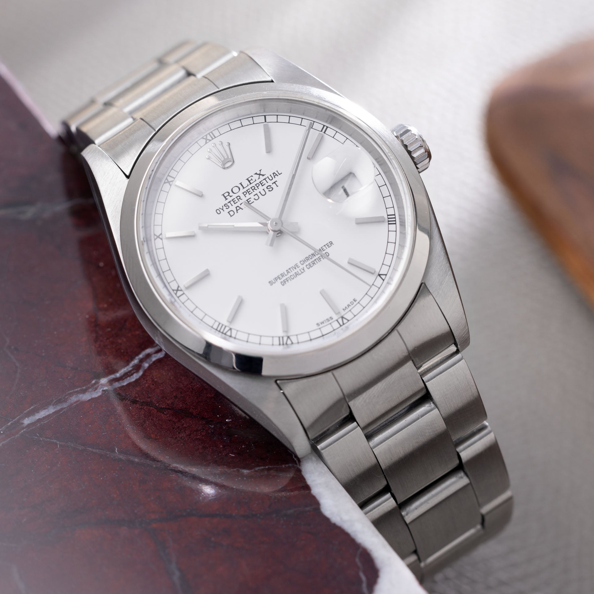 Rolex Datejust 16200 White Dial with Rolex Guarantee Paper