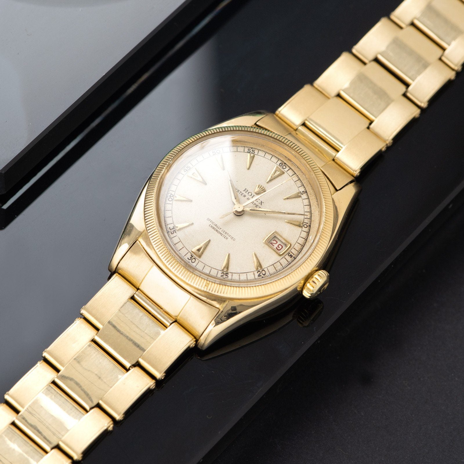 Rolex Ovettone Datejust Yellow Gold Reference 6155