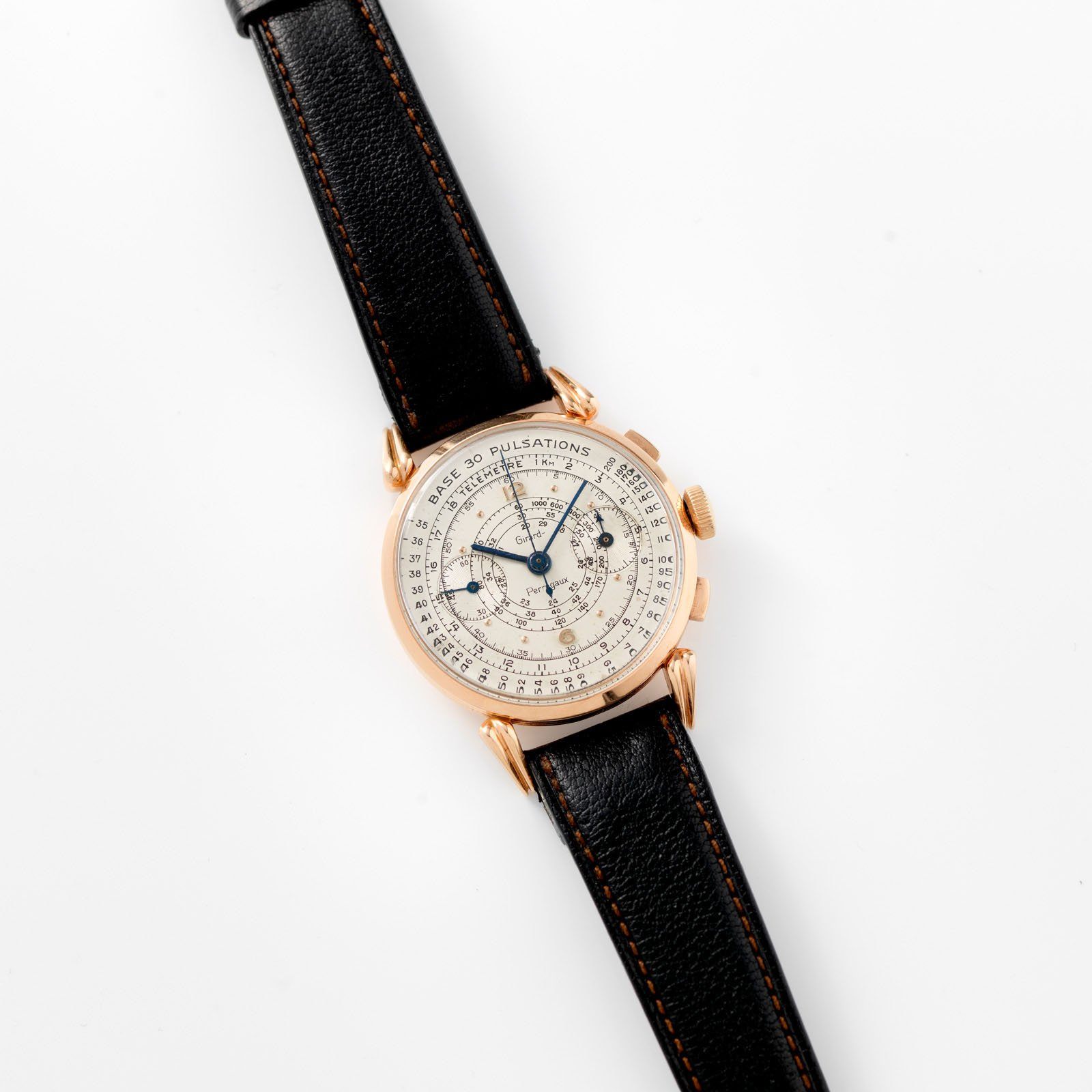 Girard Perregaux Pink Gold Pulsations Chronograph 1950s 