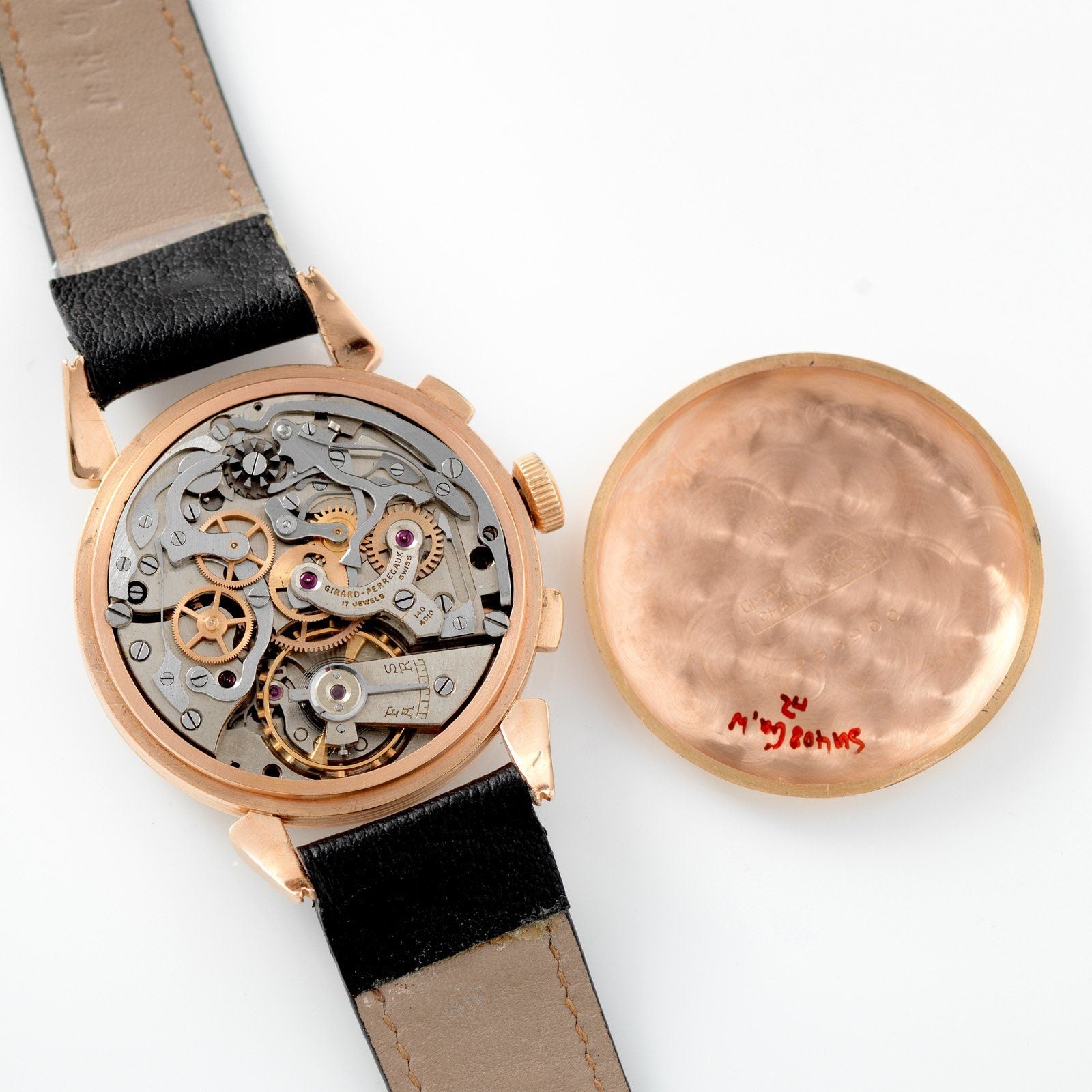 Girard Perregaux Pink Gold Pulsations Chronograph 1950s 