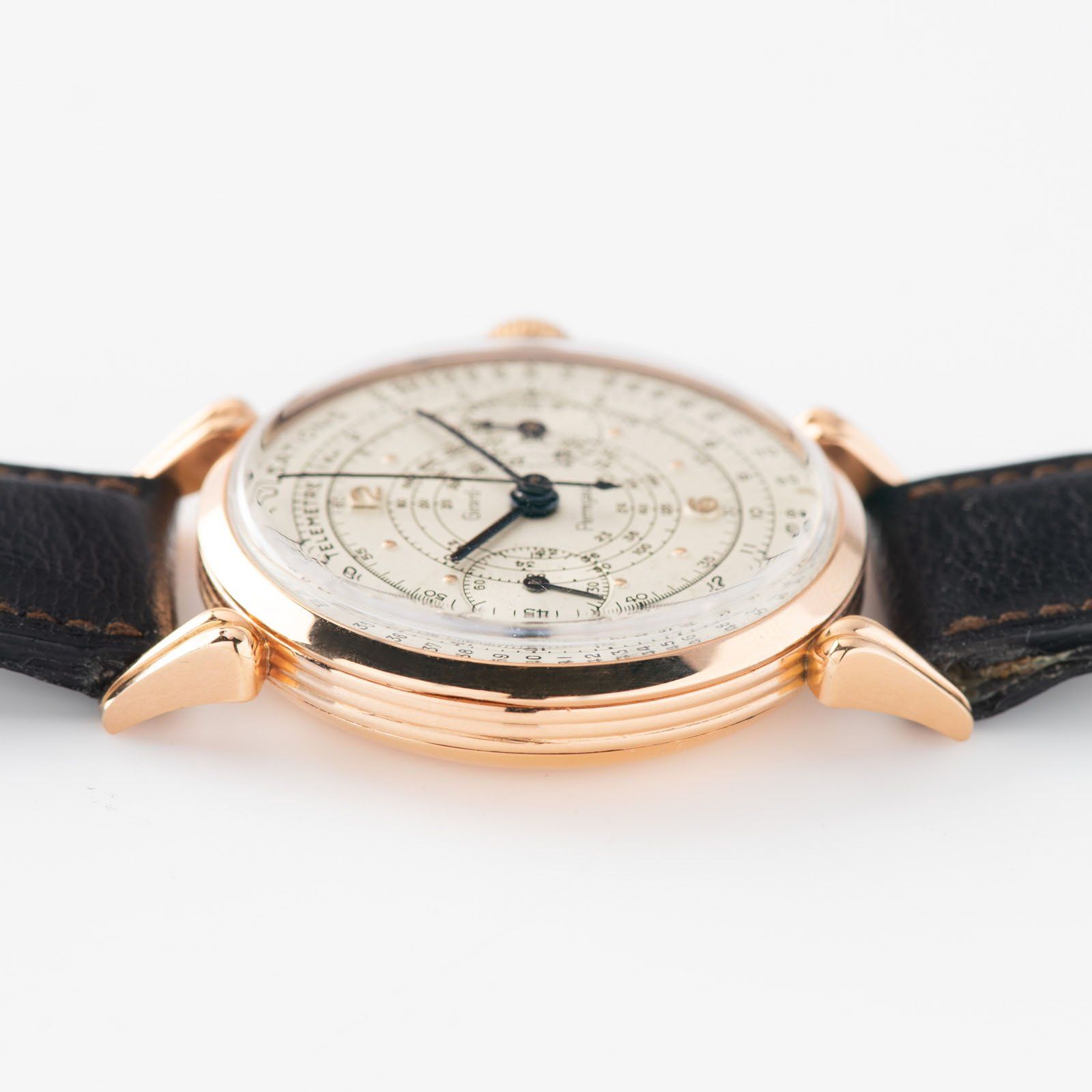 Girard Perregaux Pink Gold Pulsations Chronograph 1950s 