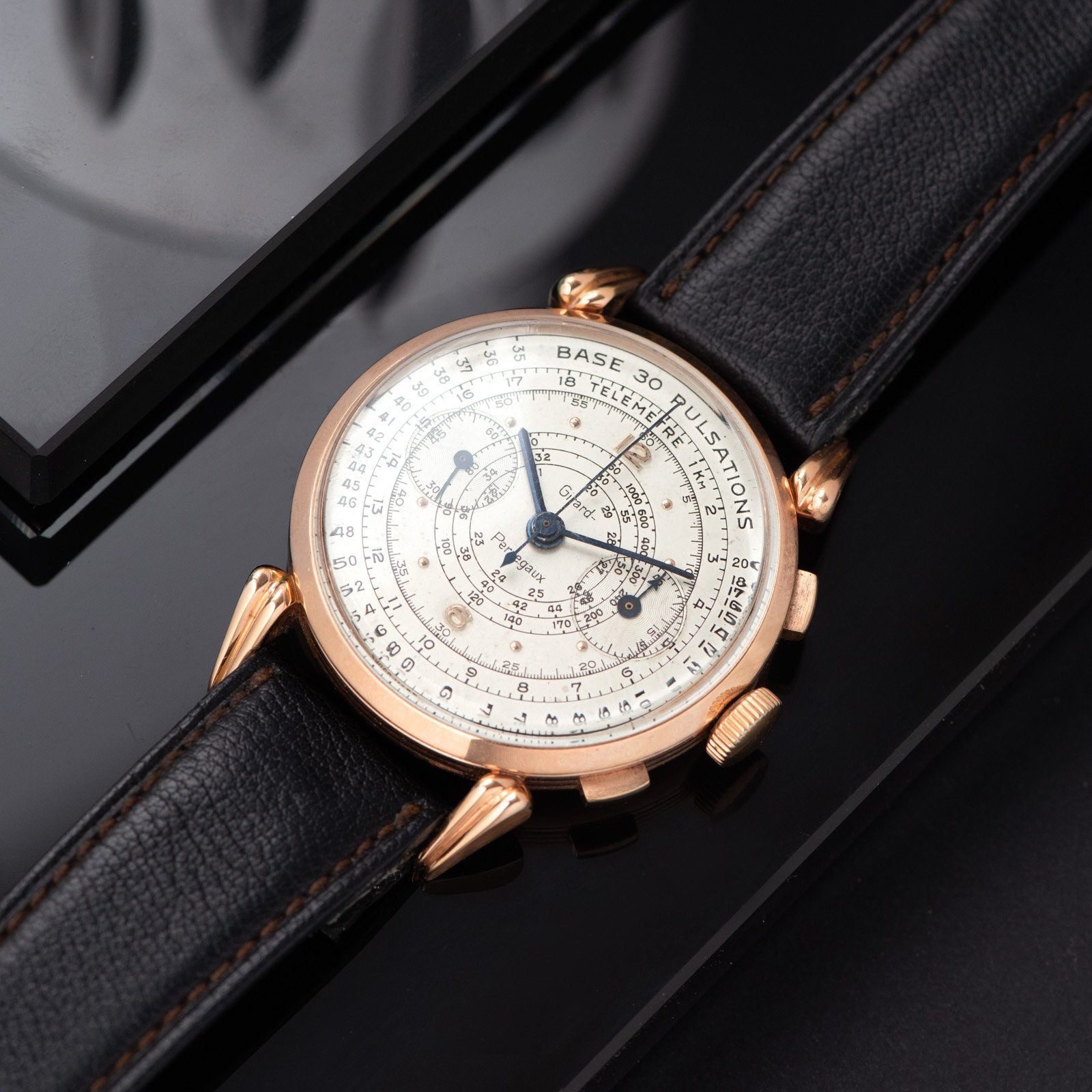 Girard Perregaux Pink Gold Pulsations Chronograph 1950s 