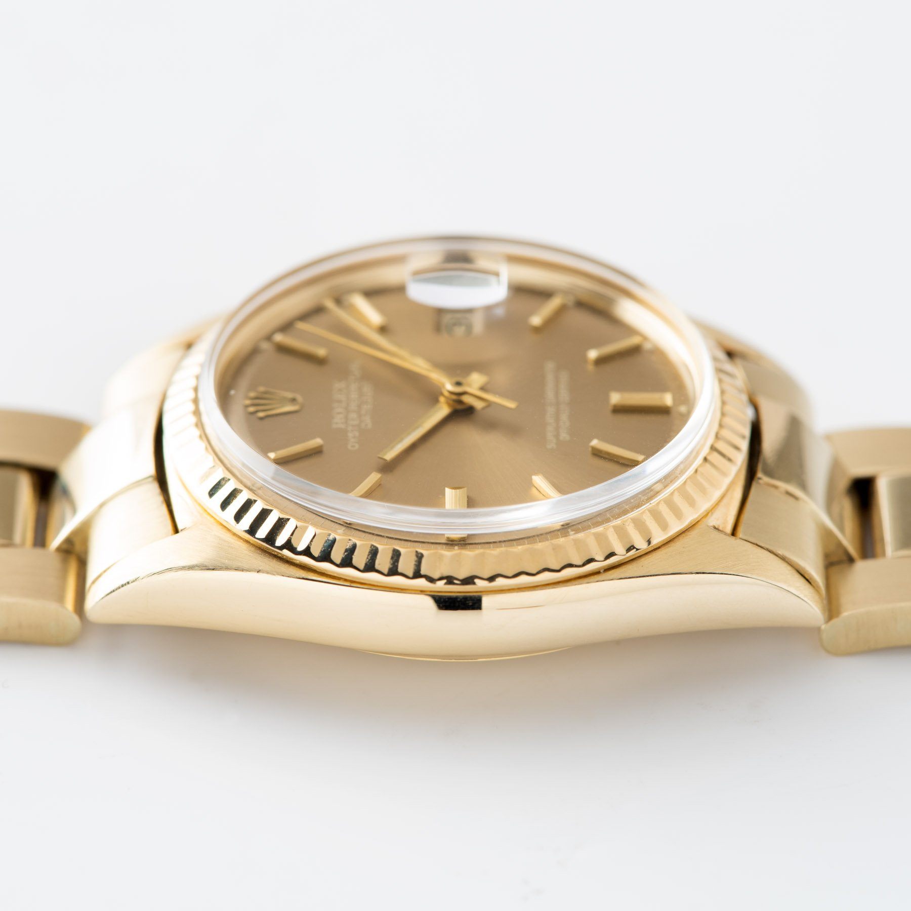 Rolex Datejust 14kt Yellow Gold 1601 Tobacco Dial 