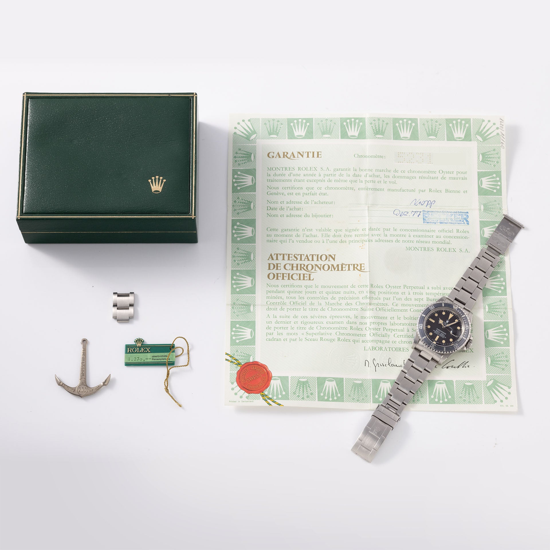 Rolex Submariner Date 1680 Mk2 Dial Box and Papers