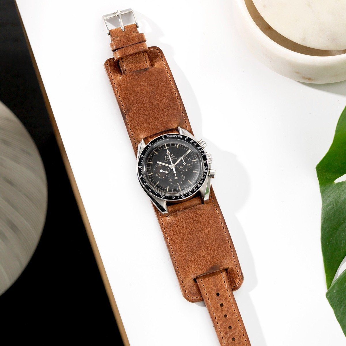 Omega Newman Faccio Brown Leather Watch Strap