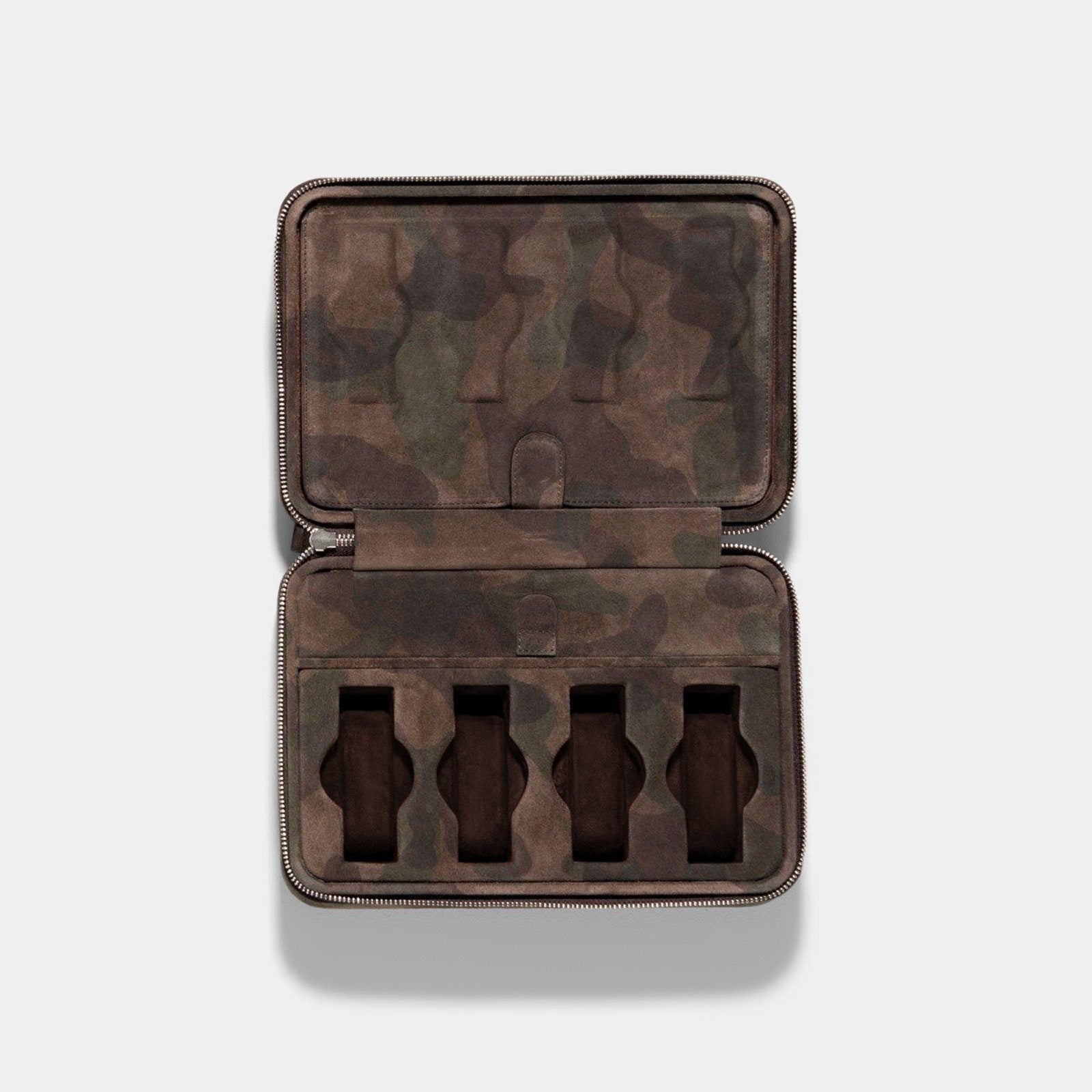 Brown Camo Suede Luxury Leather Watch Box by JPM
