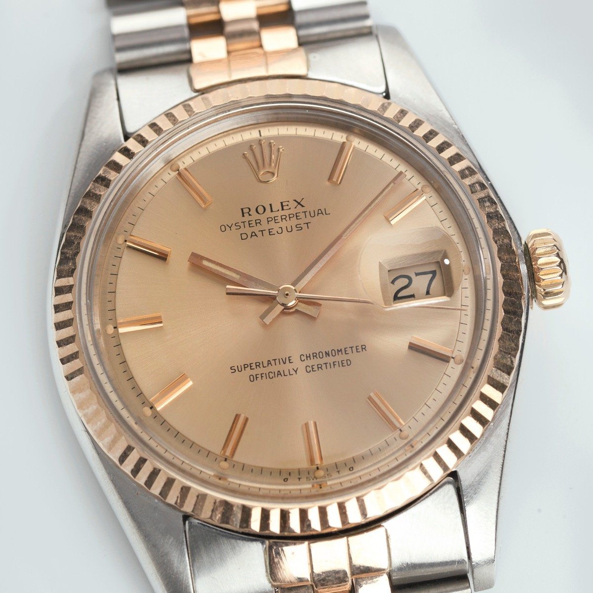 Rolex Two Tone Rose Gold 1601 Datejust