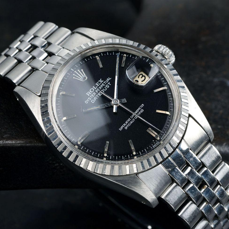 ROLEX 1603 DATEJUST BLACK TRITIUM DIAL